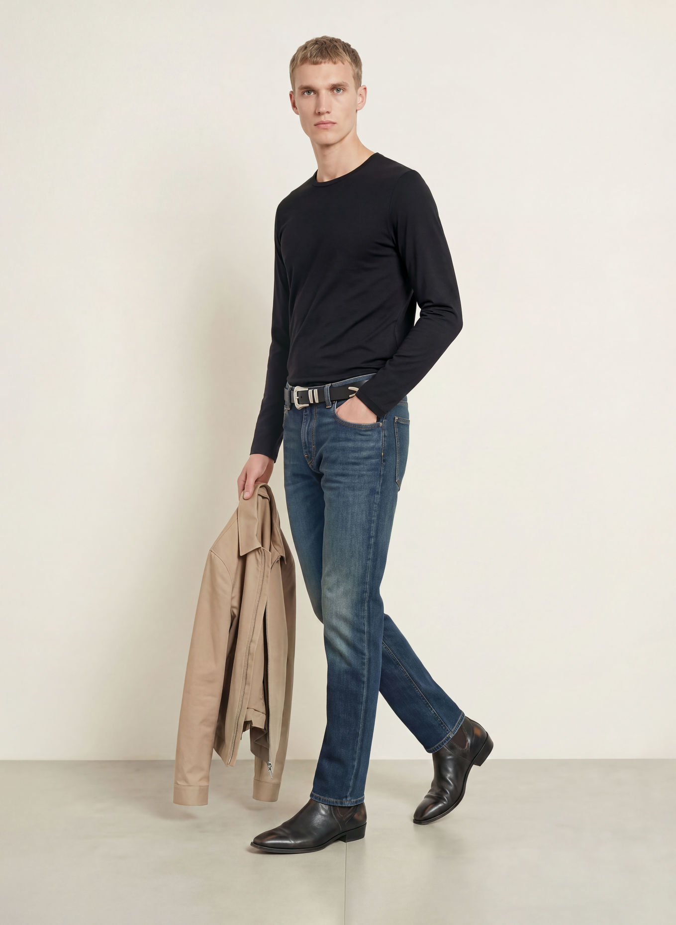 TIGER OF SWEDEN OLAF Long-sleeve shirt: BLACK