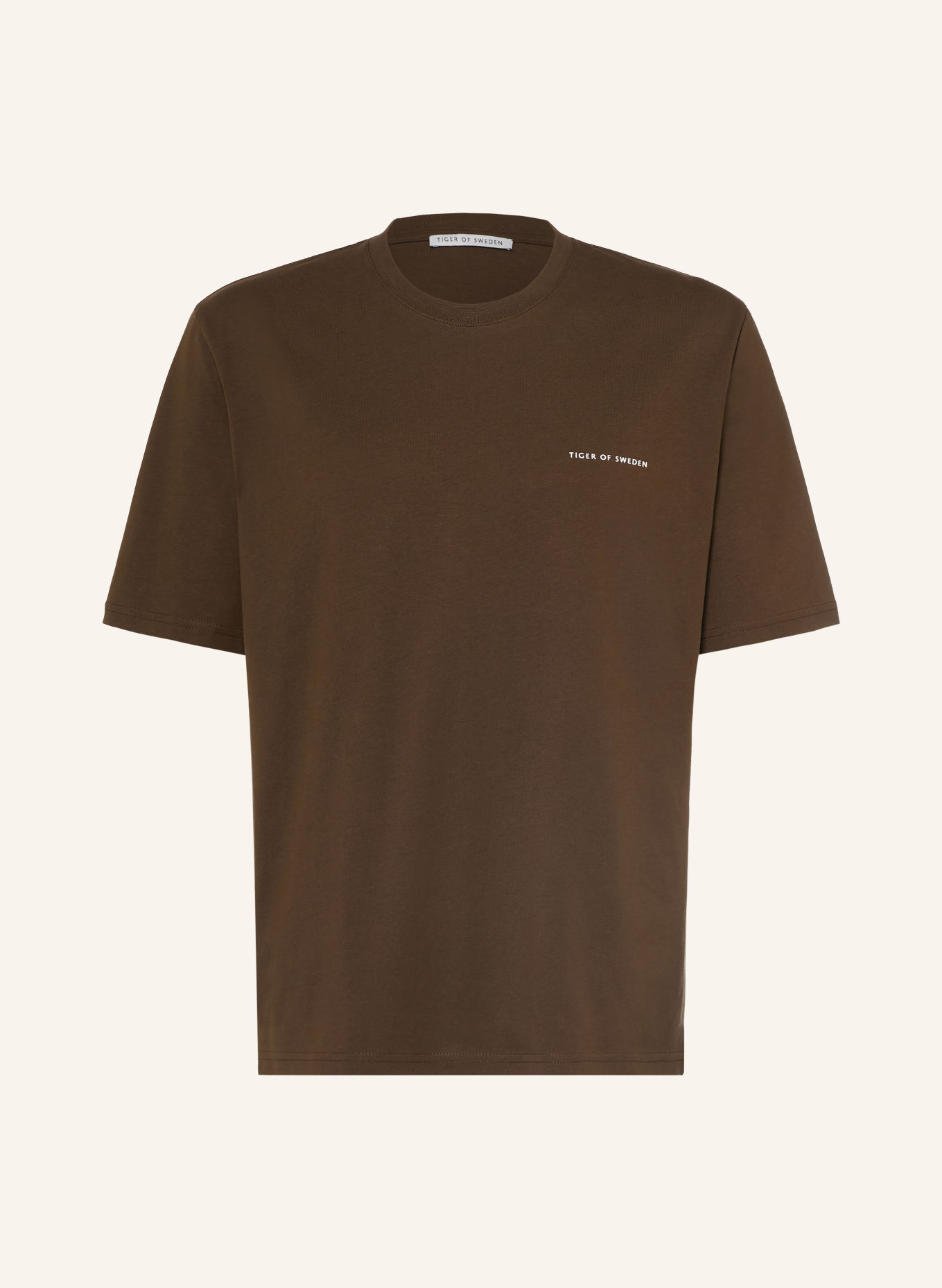 TIGER OF SWEDEN T-shirt PRO: MARRON FONCÉ / WIT