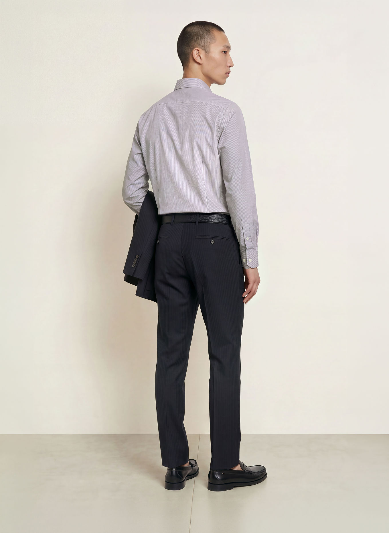 TIGER OF SWEDEN Overhemd ADLEY Slim Fit: DONKERBLAUW / WIT