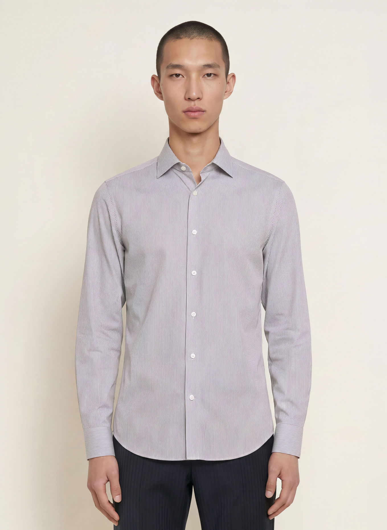 TIGER OF SWEDEN Overhemd ADLEY Slim Fit: DONKERBLAUW / WIT