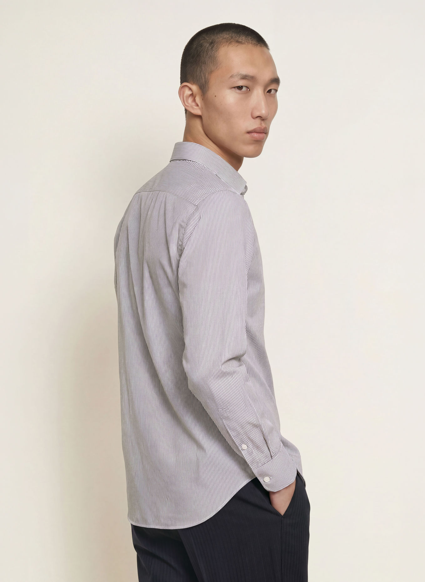TIGER OF SWEDEN Overhemd ADLEY Slim Fit: DONKERBLAUW / WIT