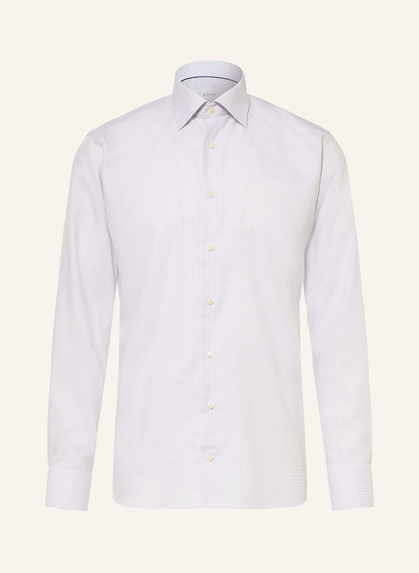 ETON Overhemd, slim fit: WIT / BEIGE / LICHTGRIJS