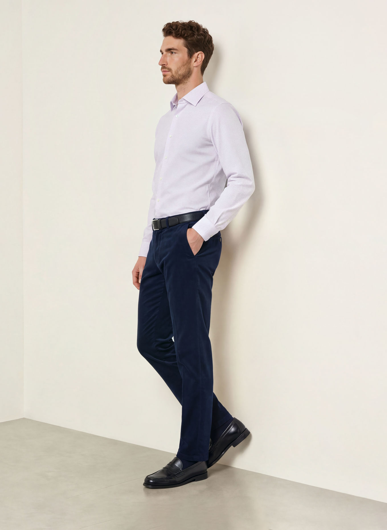 ETON Overhemd, slim fit: WIT / BEIGE / LICHTGRIJS