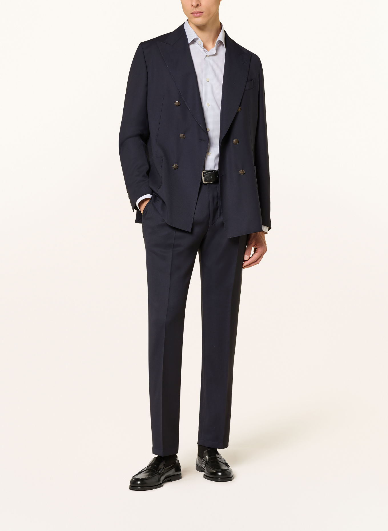 ETON Overhemd, slim fit: WIT / BEIGE / LICHTGRIJS