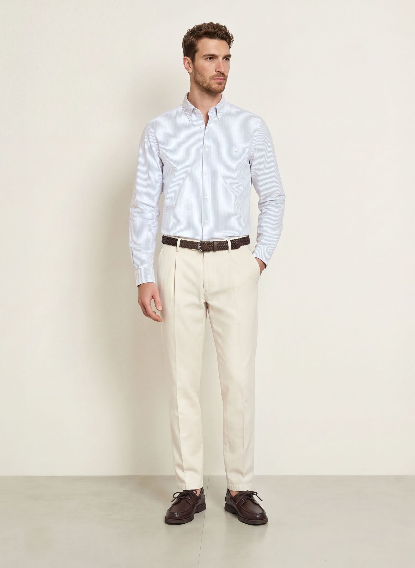 ETON Oxford-overhemd Comfort Fit: LICHTBLAUW / WIT