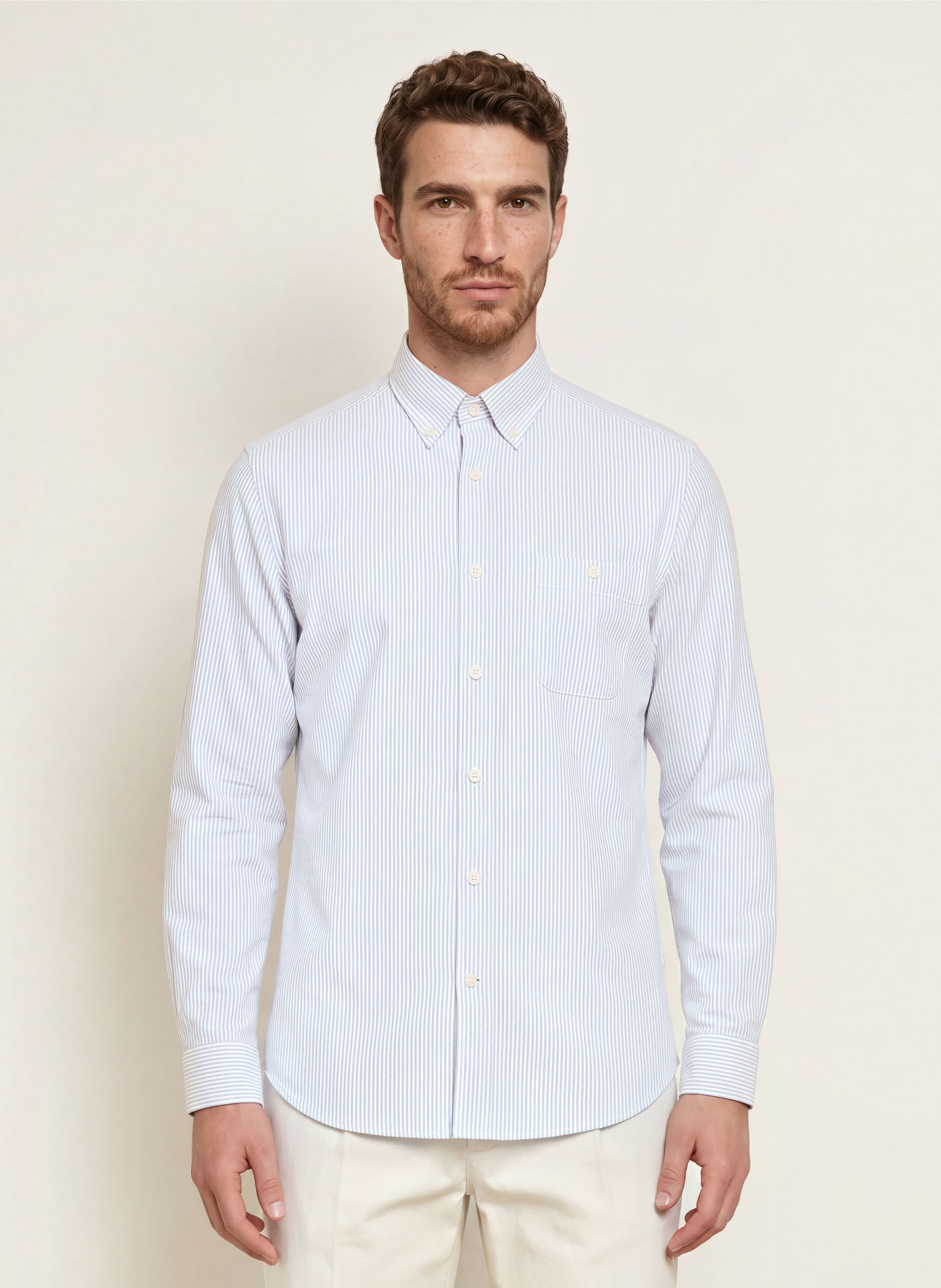 ETON Oxford-overhemd Comfort Fit: LICHTBLAUW / WIT