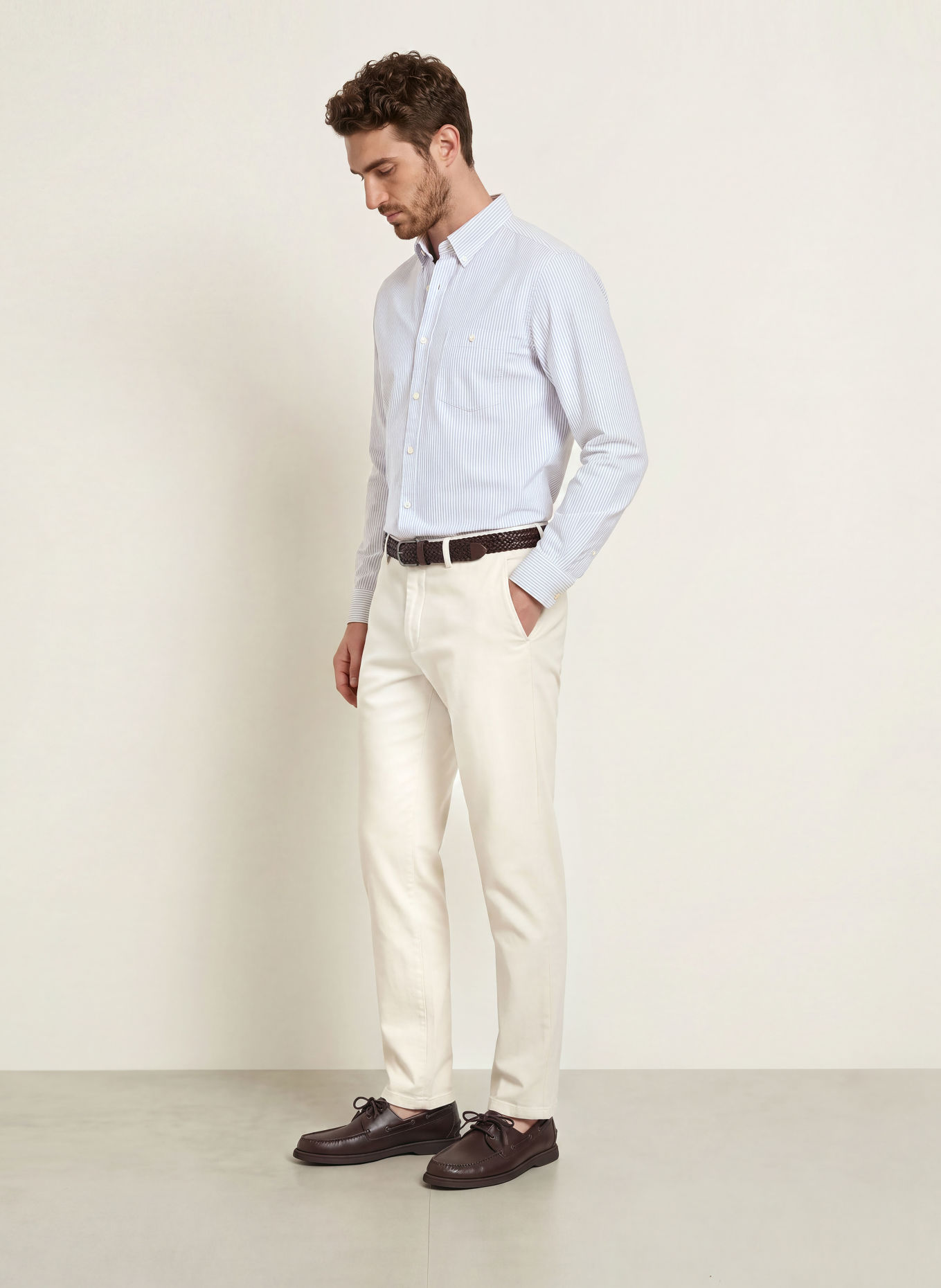 ETON Oxford-overhemd Comfort Fit: LICHTBLAUW / WIT