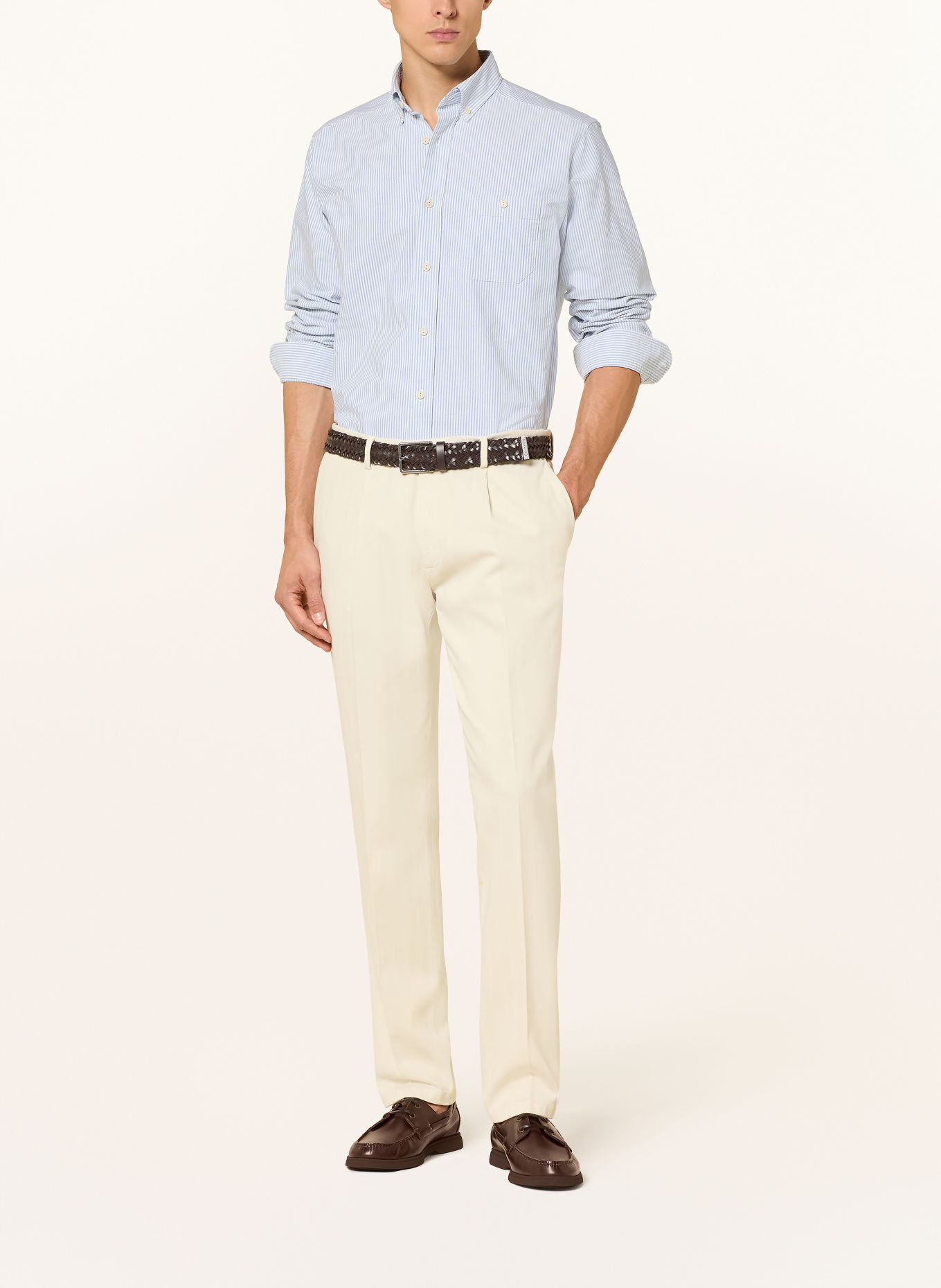 ETON Oxford-overhemd Comfort Fit: LICHTBLAUW / WIT