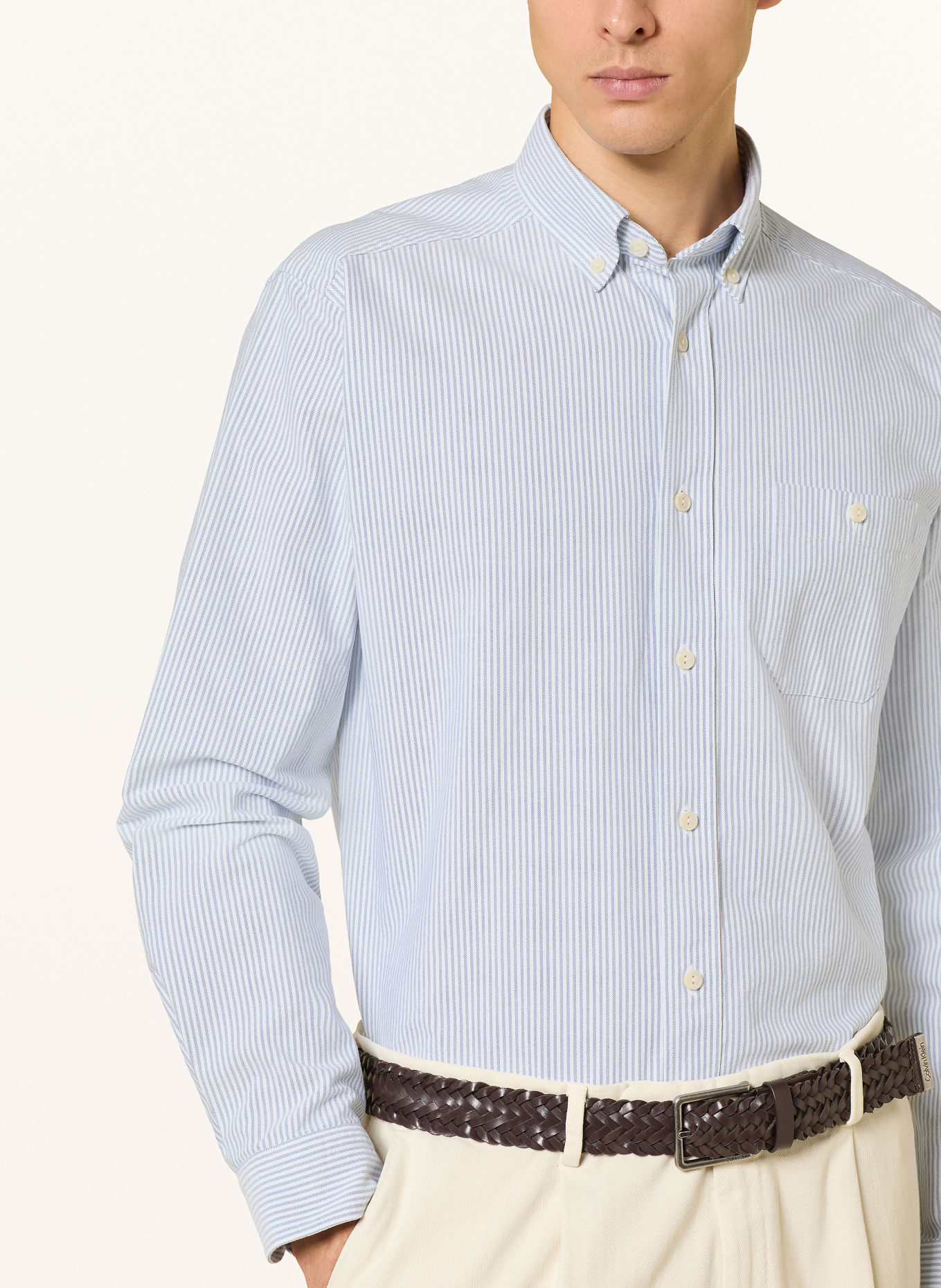 ETON Oxford-overhemd Comfort Fit: LICHTBLAUW / WIT