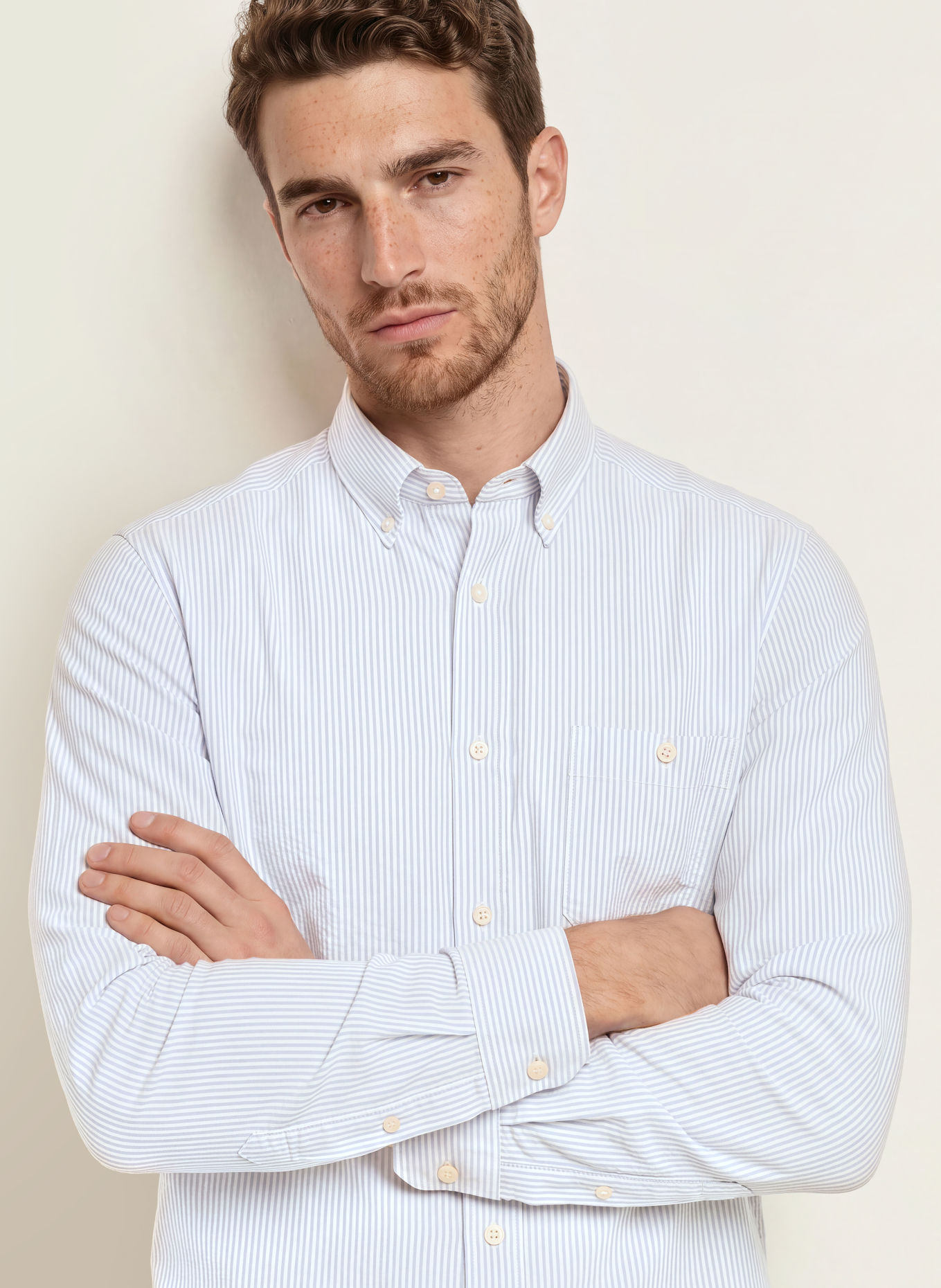 ETON Oxford-overhemd Comfort Fit: LICHTBLAUW / WIT