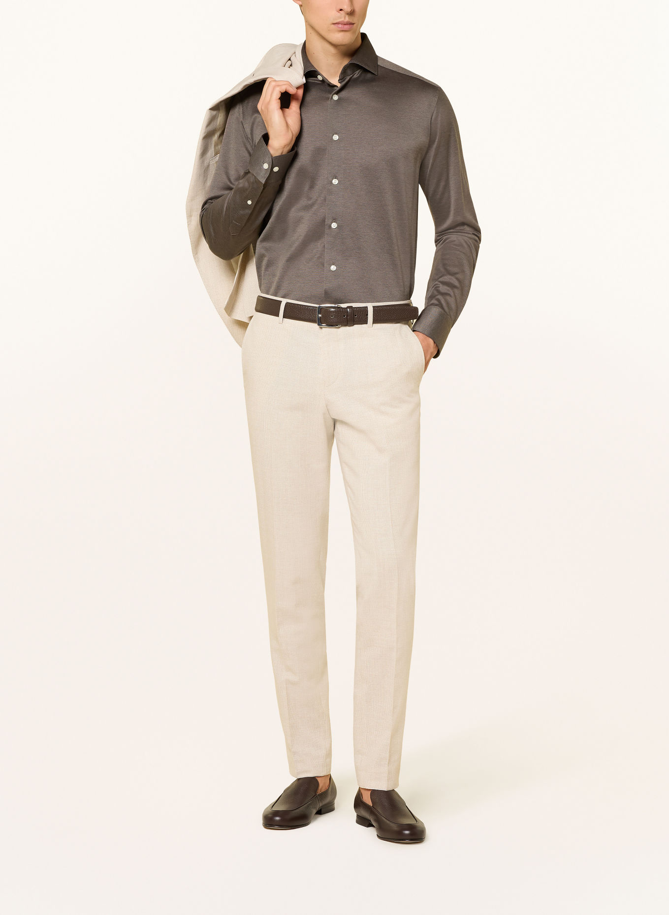ETON Chemise coupe classique: TAUPE