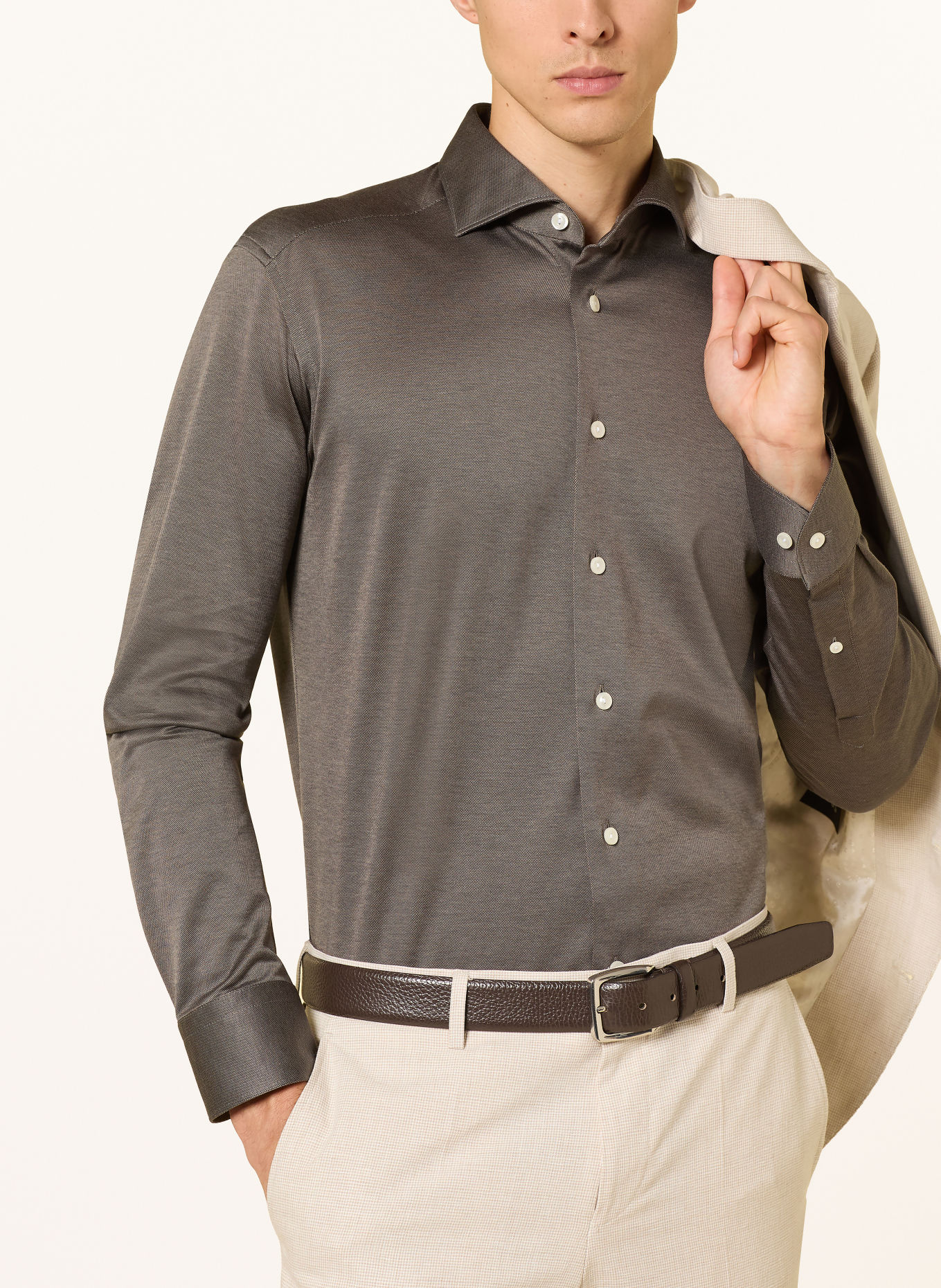 ETON Chemise coupe classique: TAUPE