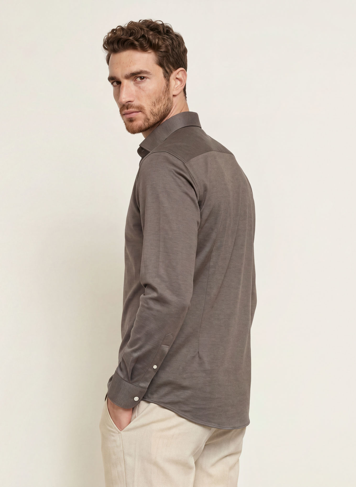 ETON Chemise coupe classique: TAUPE