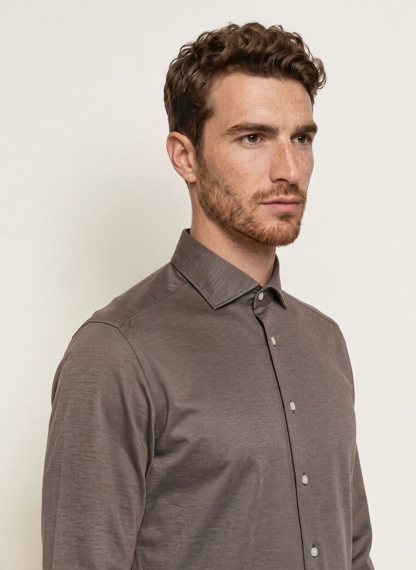 ETON Chemise coupe classique: TAUPE