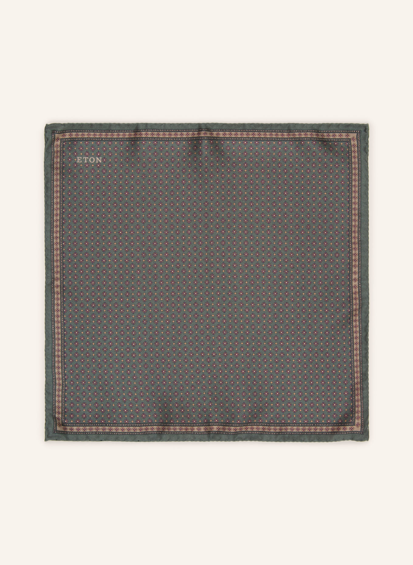 ETON Einstecktuch: DUNKELGRÜN / BEIGE / LILA