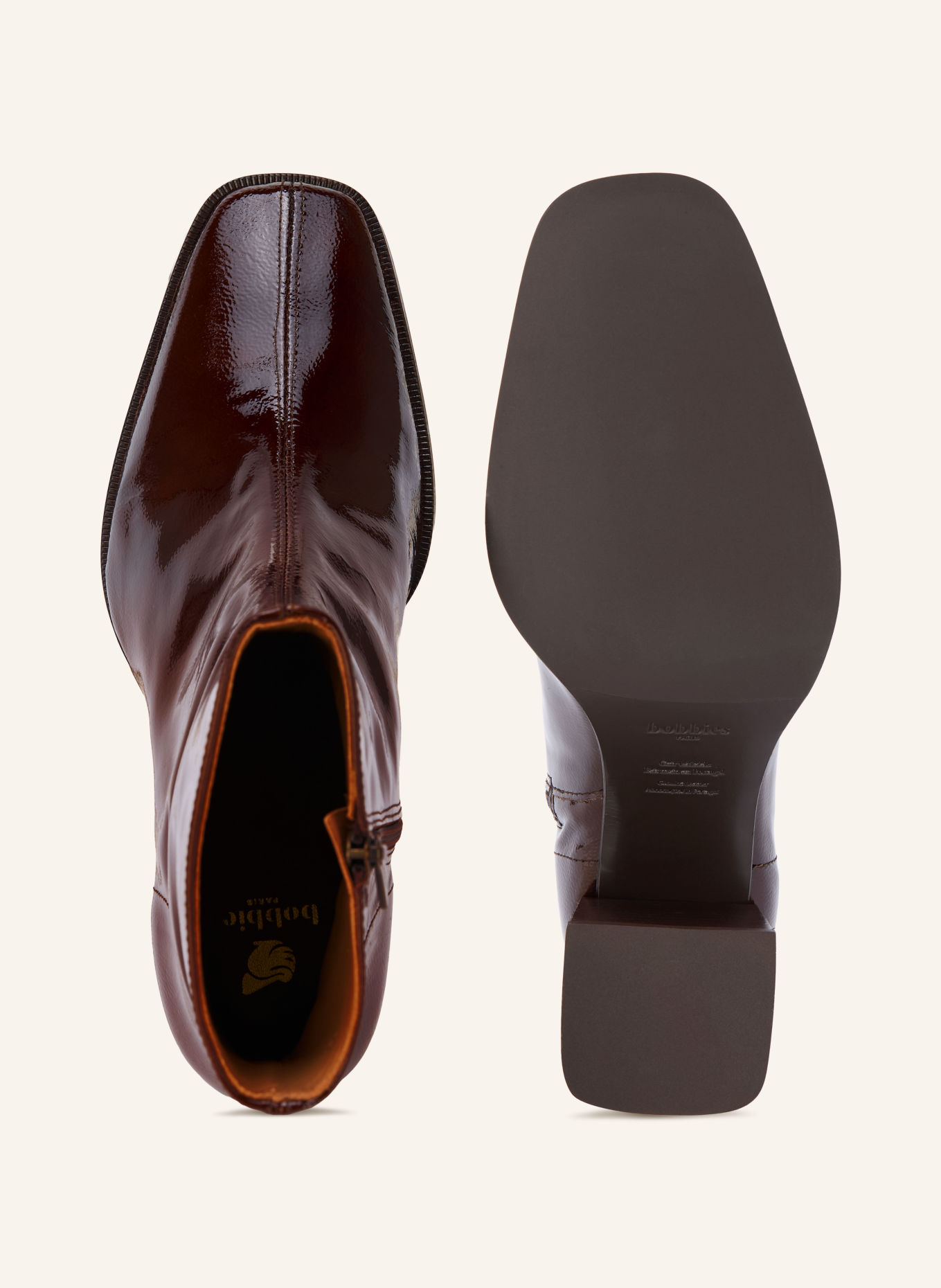bobbies MARLIE Patent leather ankle boots: DARK BROWN