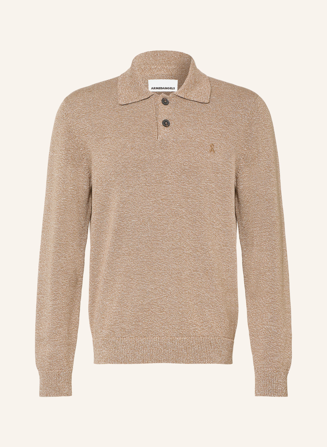 ARMEDANGELS Knit polo shirt: BEIGE / CREAM