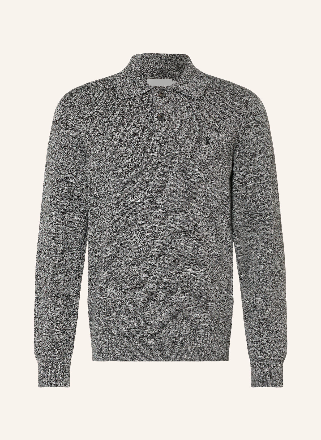 ARMEDANGELS Knit polo shirt: BLACK / WHITE
