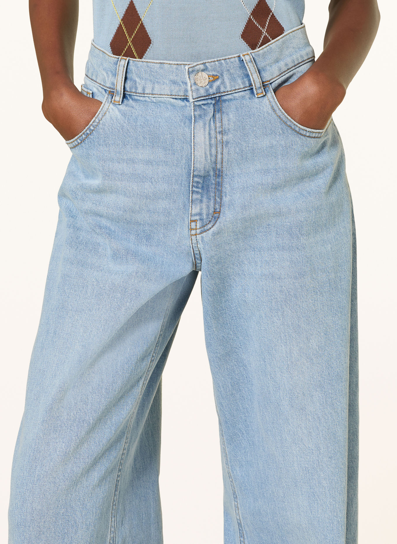 BAUM UND PFERDGARTEN Wide Leg Jeans NO 03: C7348 Washed Light Blue