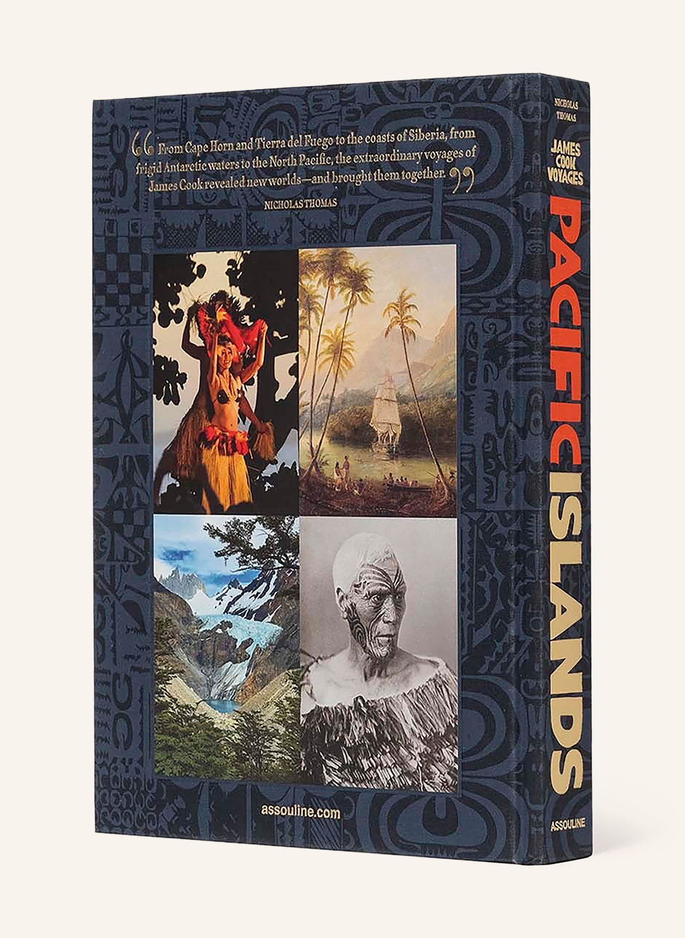 ASSOULINE Book: PACIFIC ISLANDS: JAMES COOK VOYAGES: BLACK / GOLD / DARK BLUE