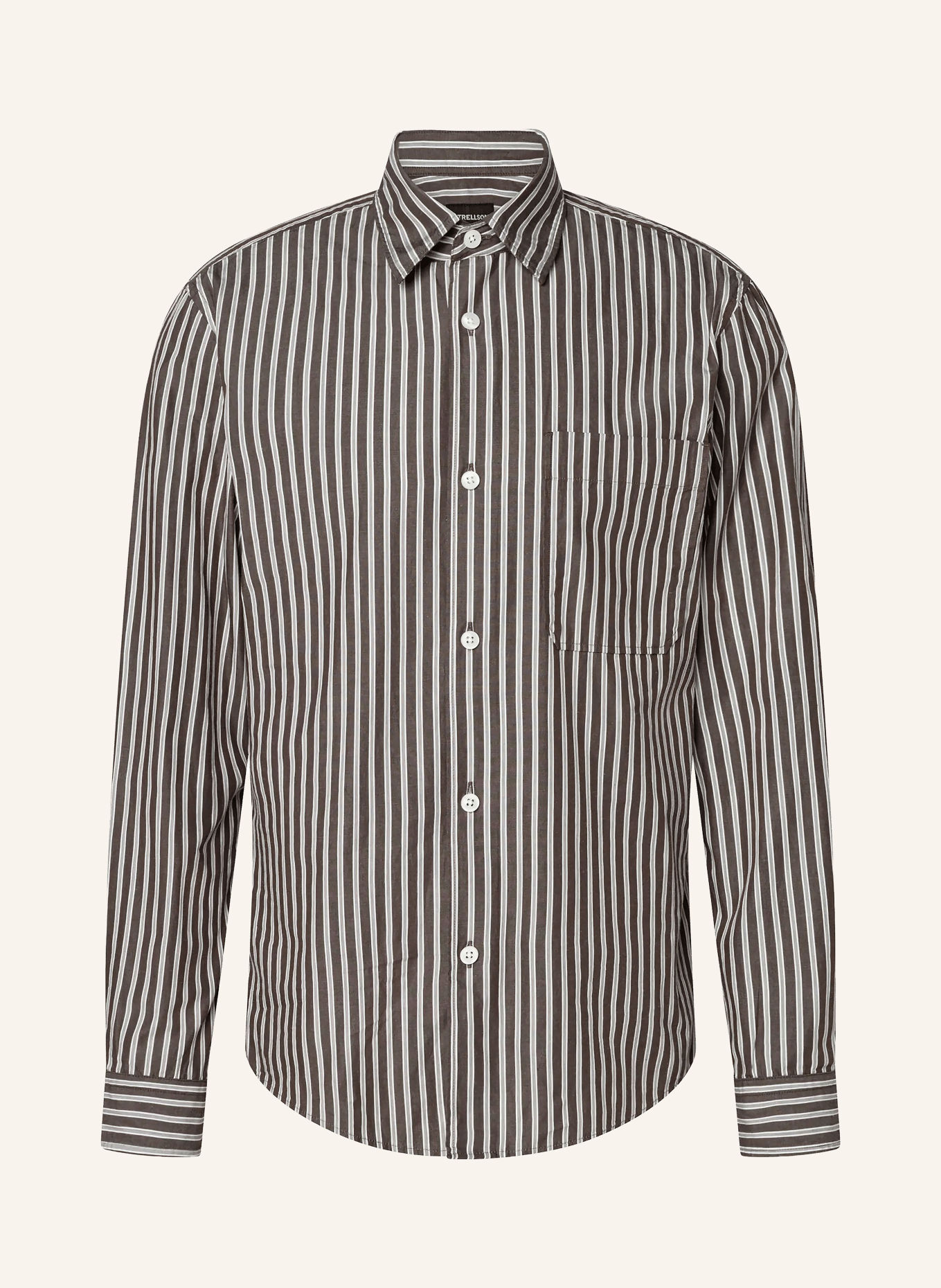 STRELLSON Hemd CARSON Regular Fit: DUNKELBRAUN / WEISS