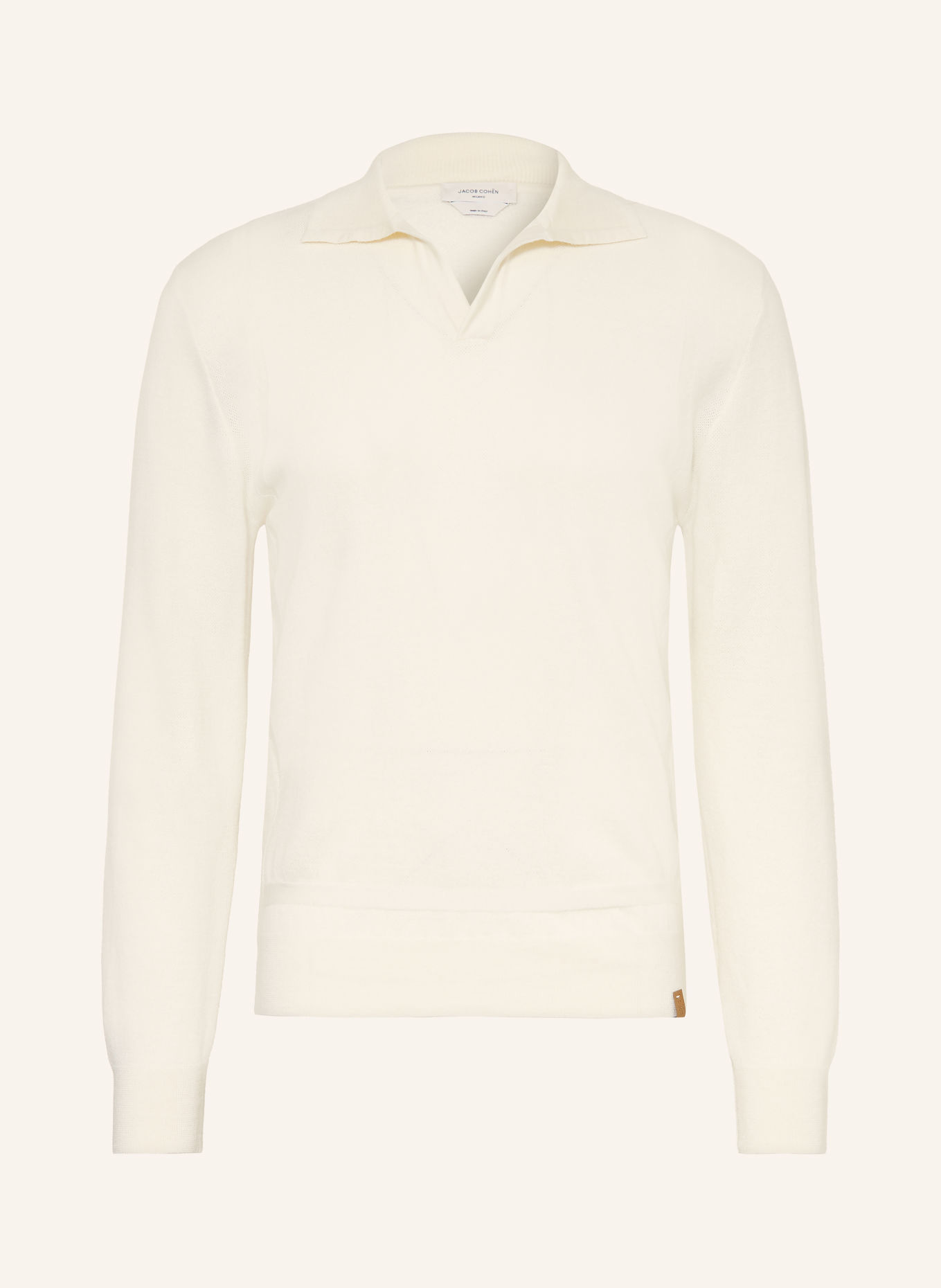 JACOB COHEN Gebreid poloshirt: CRÈME