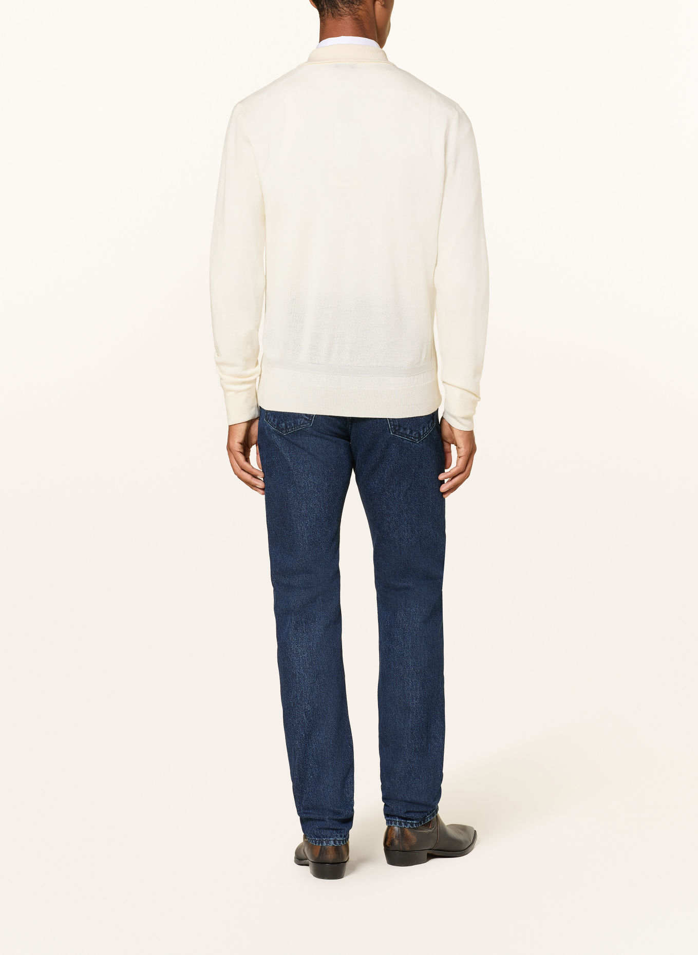 JACOB COHEN Gebreid poloshirt: CRÈME