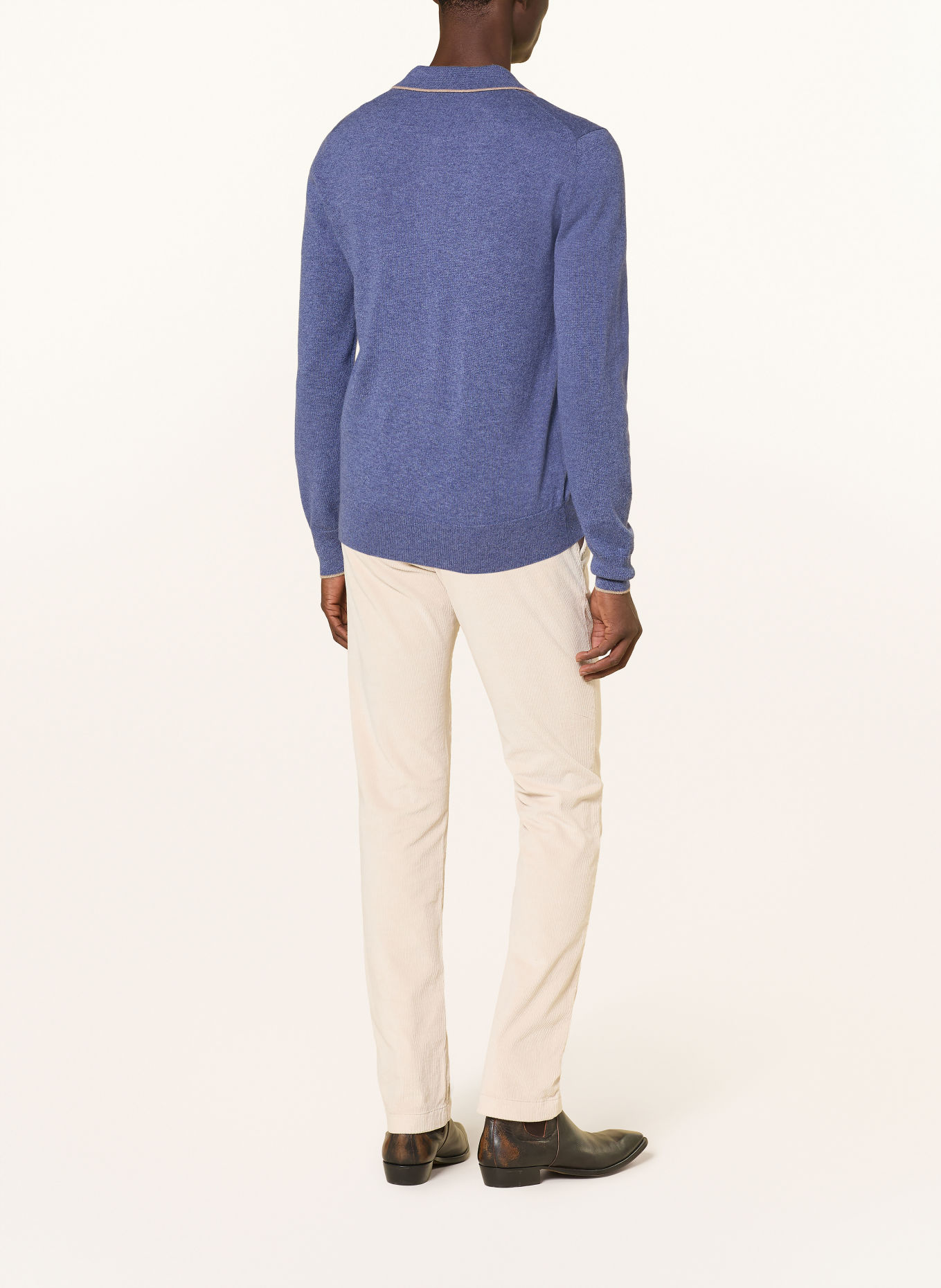 JACOB COHEN Gebreid poloshirt: BLAUWGRIJS / BEIGE