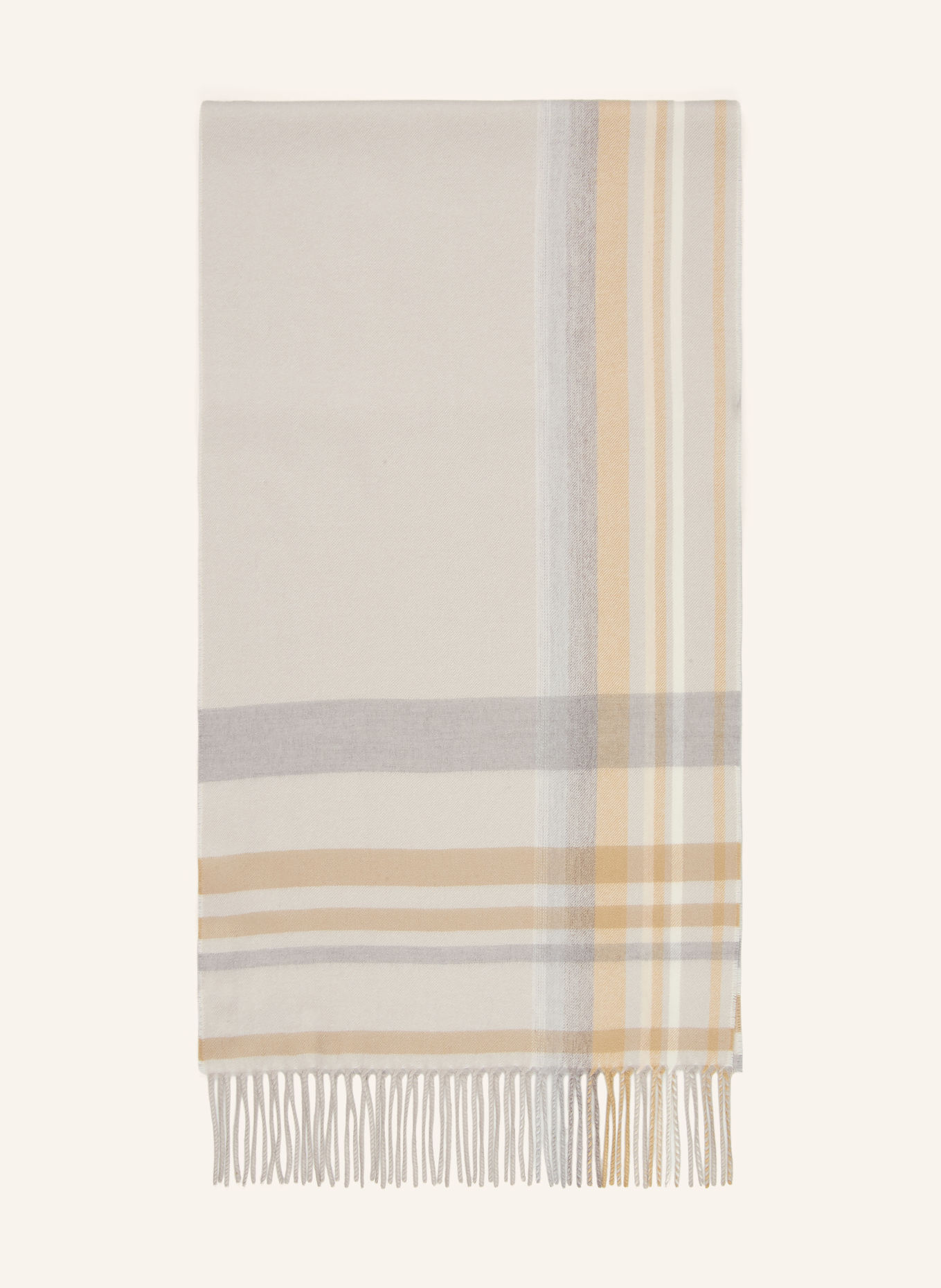 JACOB COHEN Cashmere Scarf: CREAM / BEIGE / GRAY