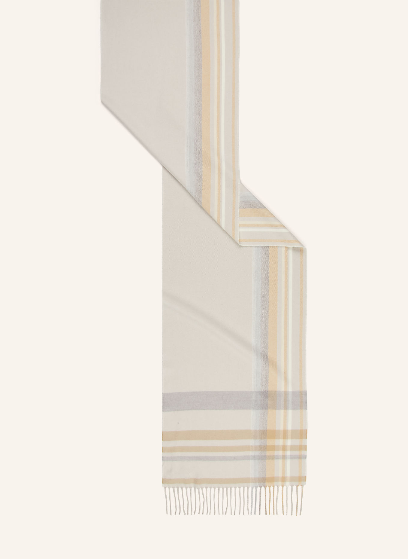 JACOB COHEN Cashmere Scarf: CREAM / BEIGE / GRAY