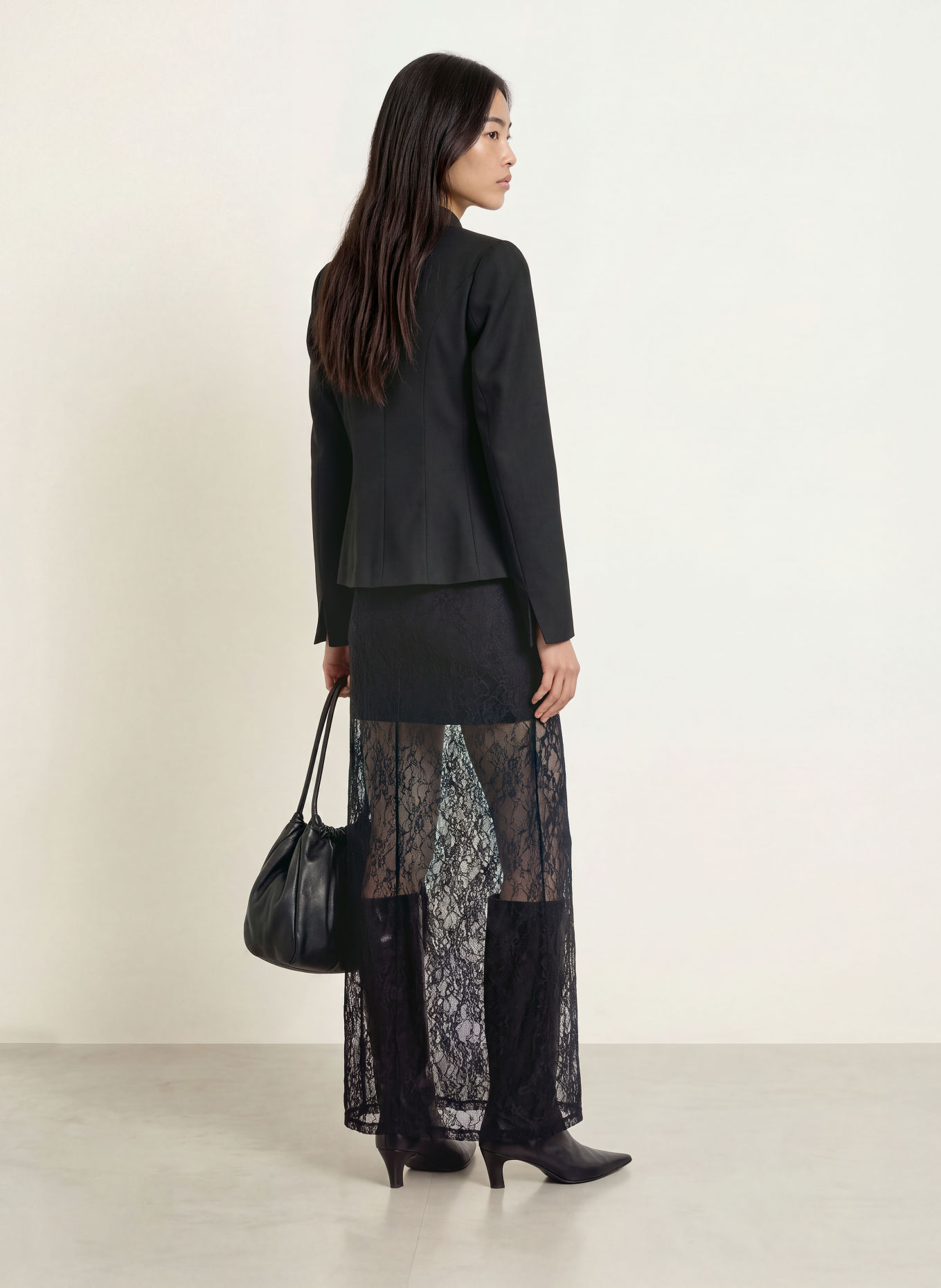 NEO NOIR ARDENA-Blazer met linnen: ZWART