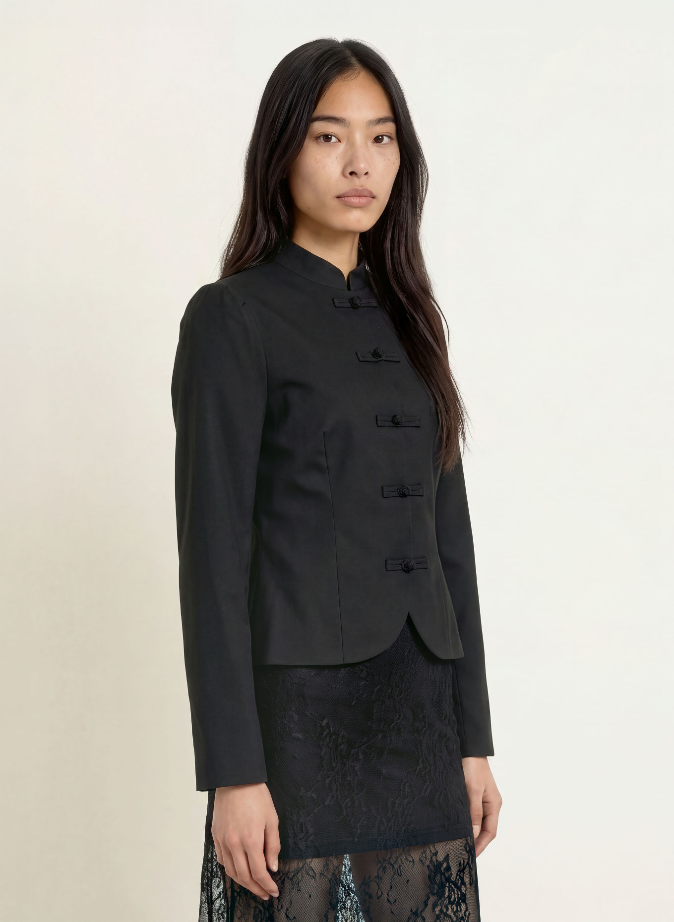 NEO NOIR ARDENA-Blazer met linnen: ZWART