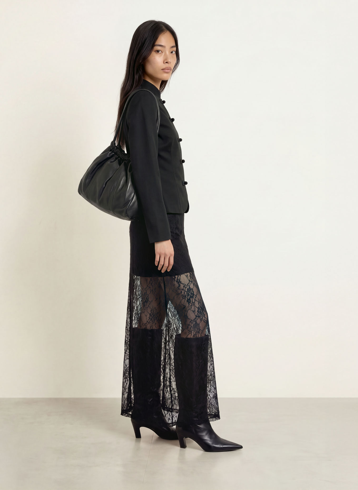 NEO NOIR ARDENA-Blazer met linnen: ZWART
