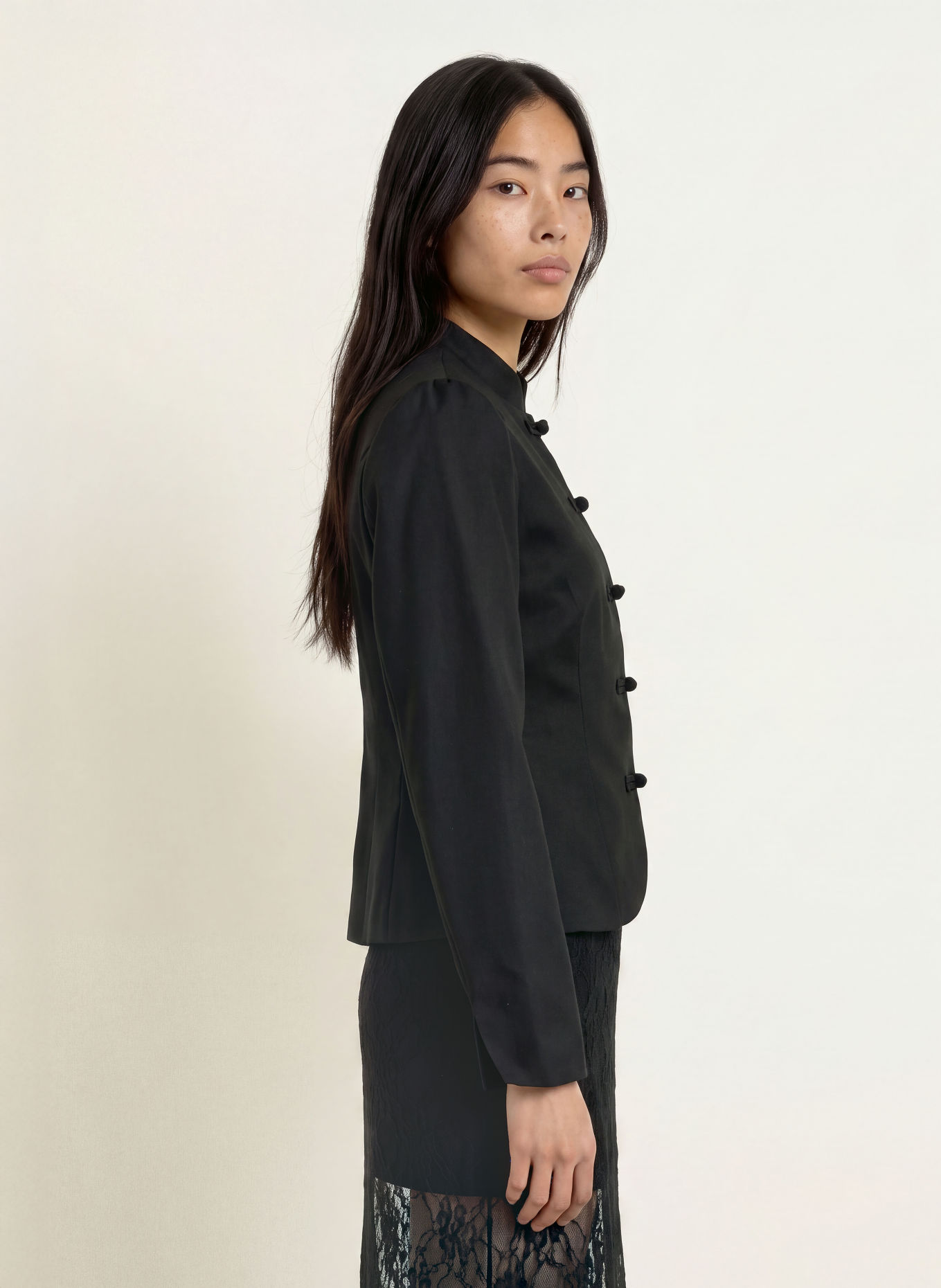 NEO NOIR ARDENA-Blazer met linnen: ZWART