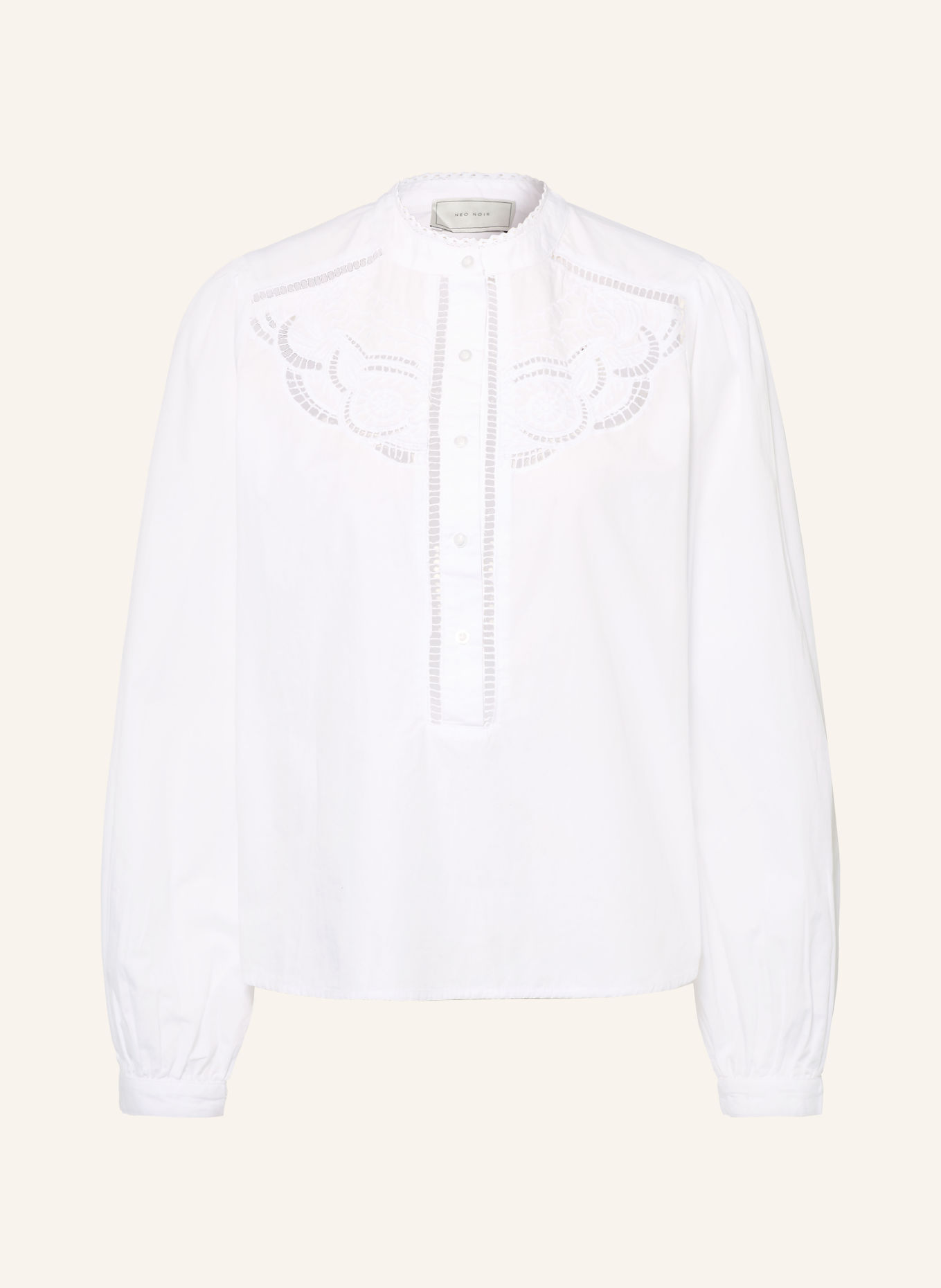 NEO NOIR ANELIAH Shirt blouse with Lace: WHITE