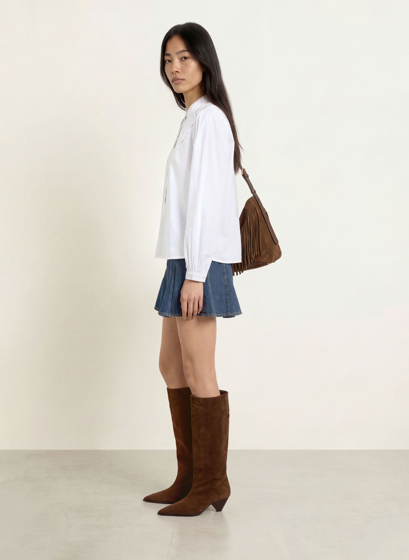 NEO NOIR ANELIAH Shirt blouse with Lace: WHITE