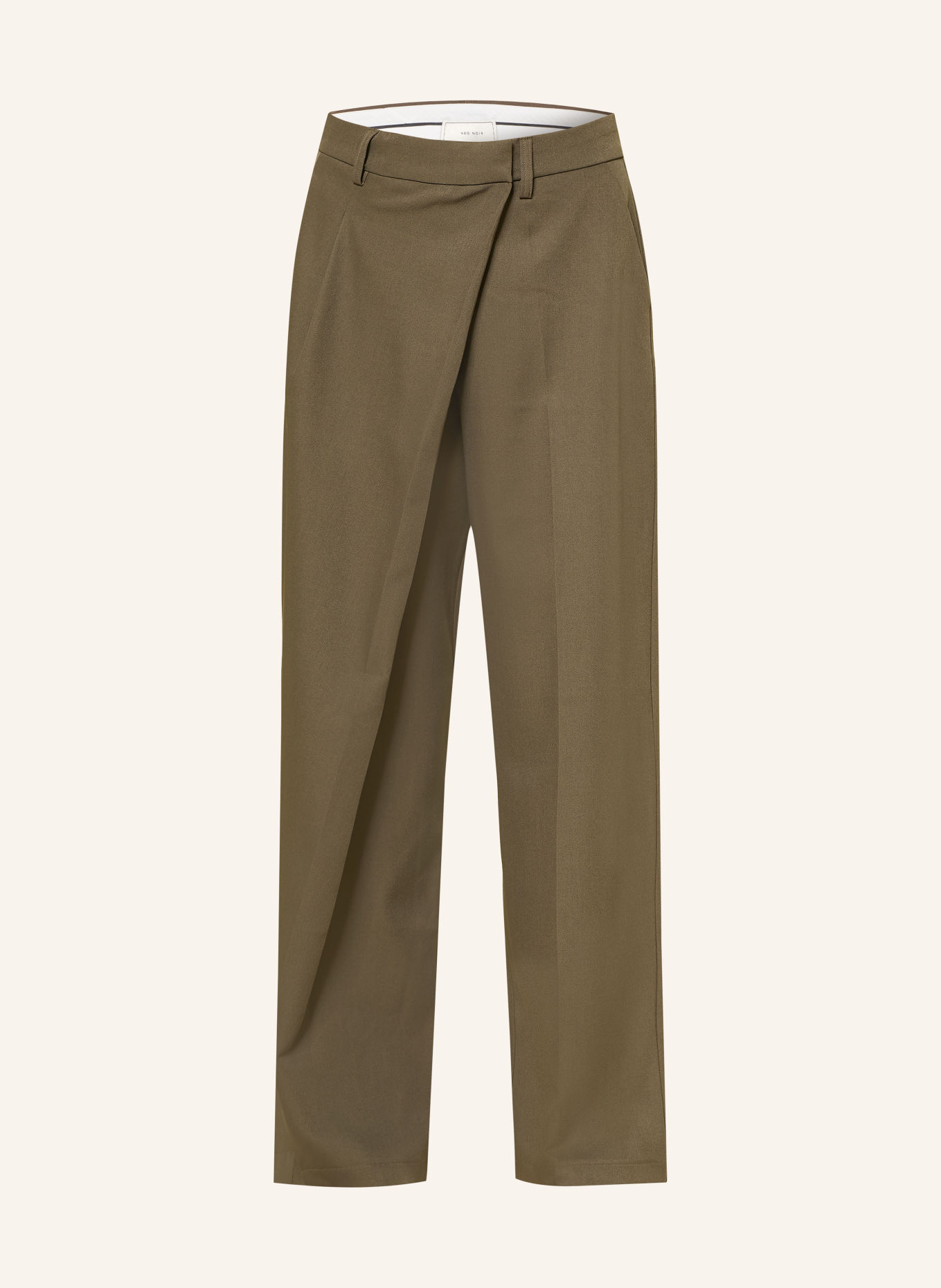 NEO NOIR CALINA Wrap-Style Trousers: TAUPE