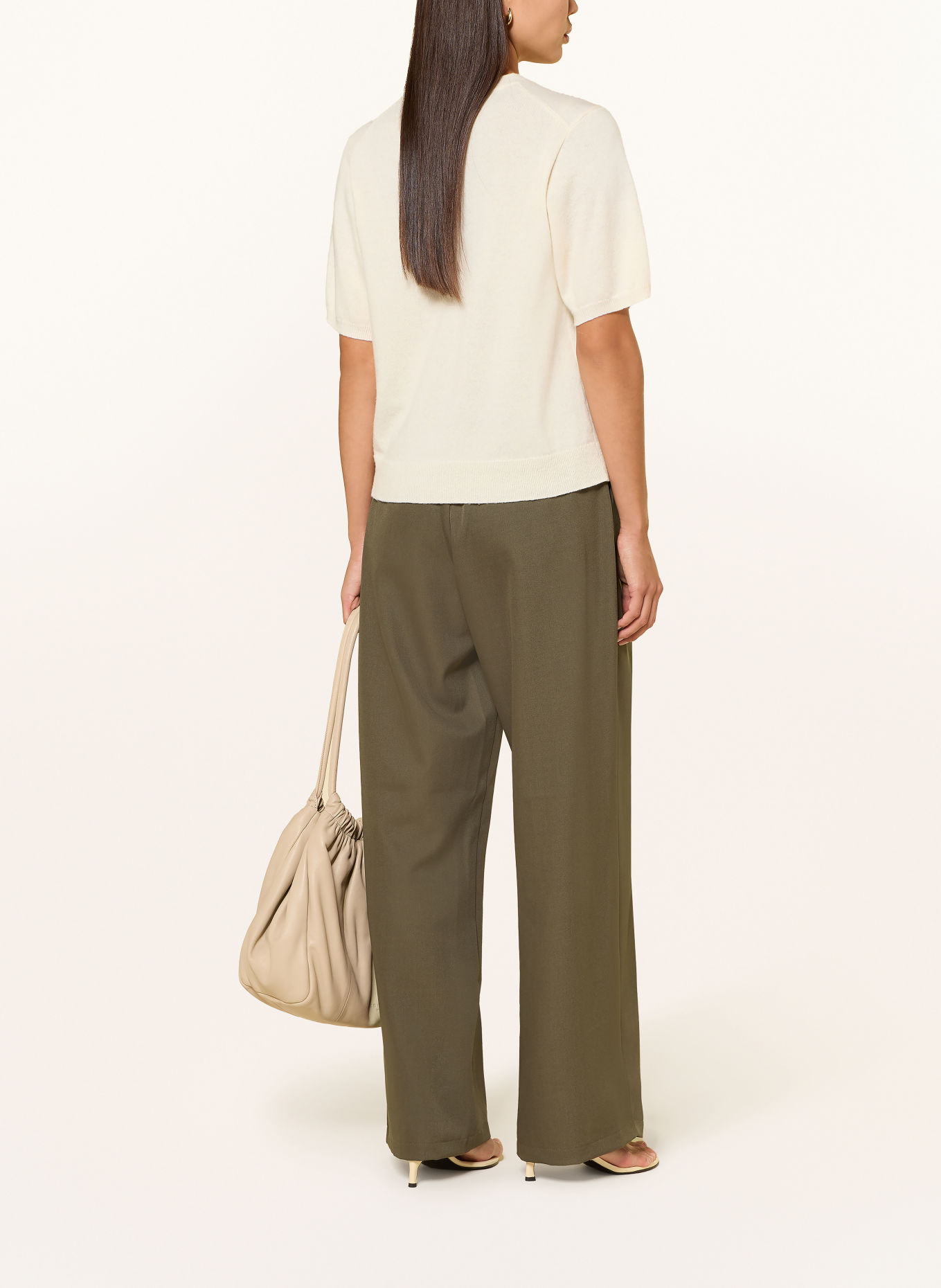 NEO NOIR CALINA Wrap-Style Trousers: TAUPE