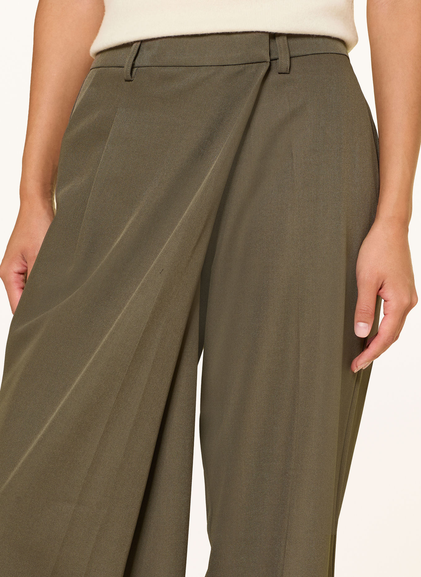 NEO NOIR CALINA Wrap-Style Trousers: TAUPE