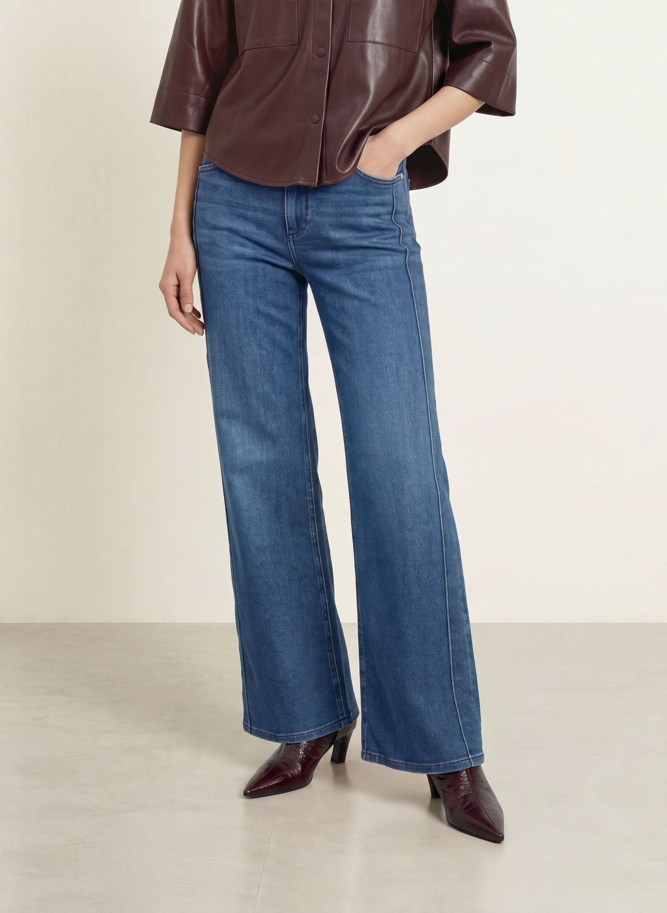 MOS MOSH Wide leg jeans MMDARA LYON: 447 DARK BLUE