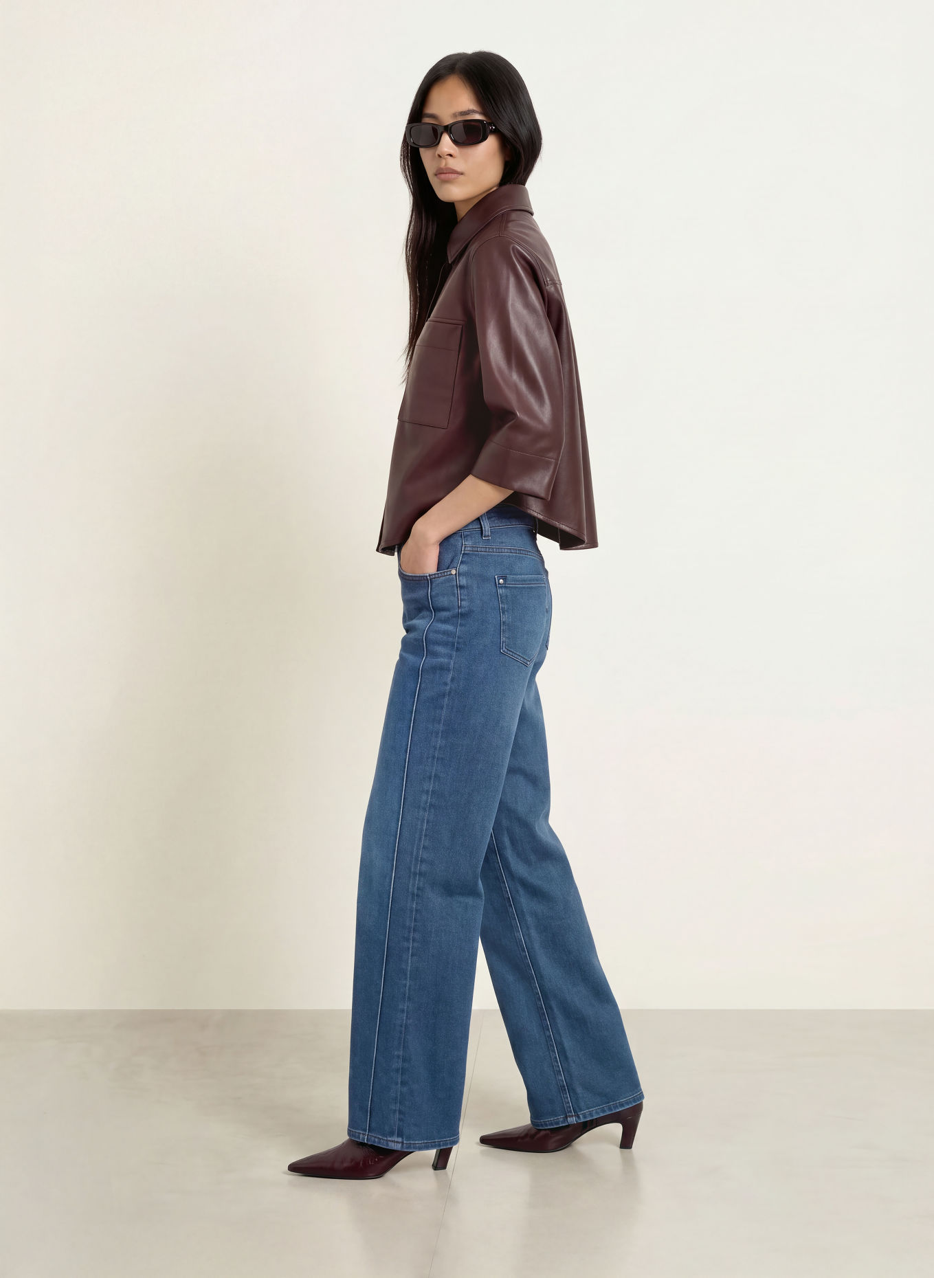 MOS MOSH Wide leg jeans MMDARA LYON: 447 DARK BLUE