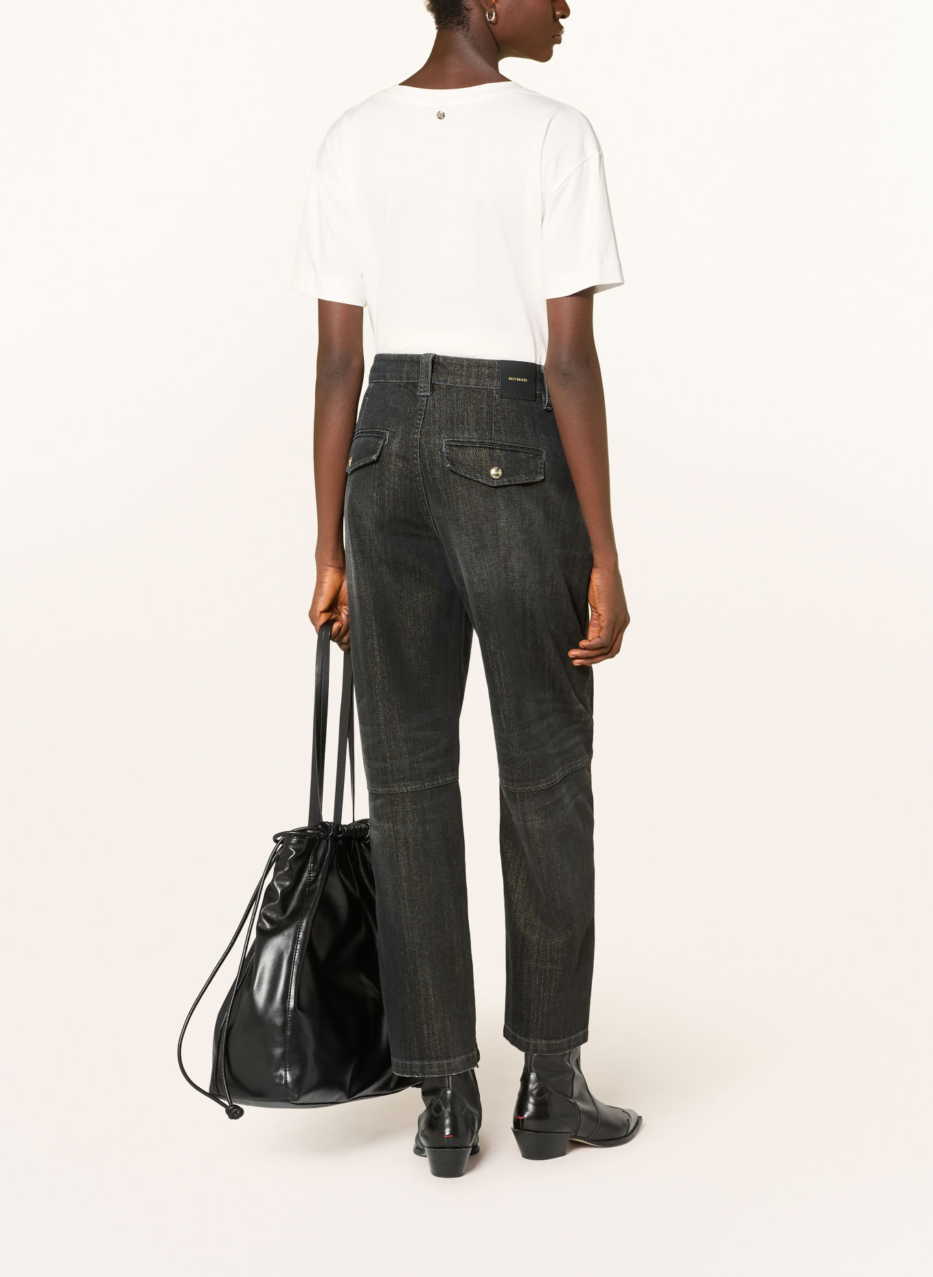 MOS MOSH Boyfriend Jeans MMAYMEN mit Glitzergarn: 801 BLACK