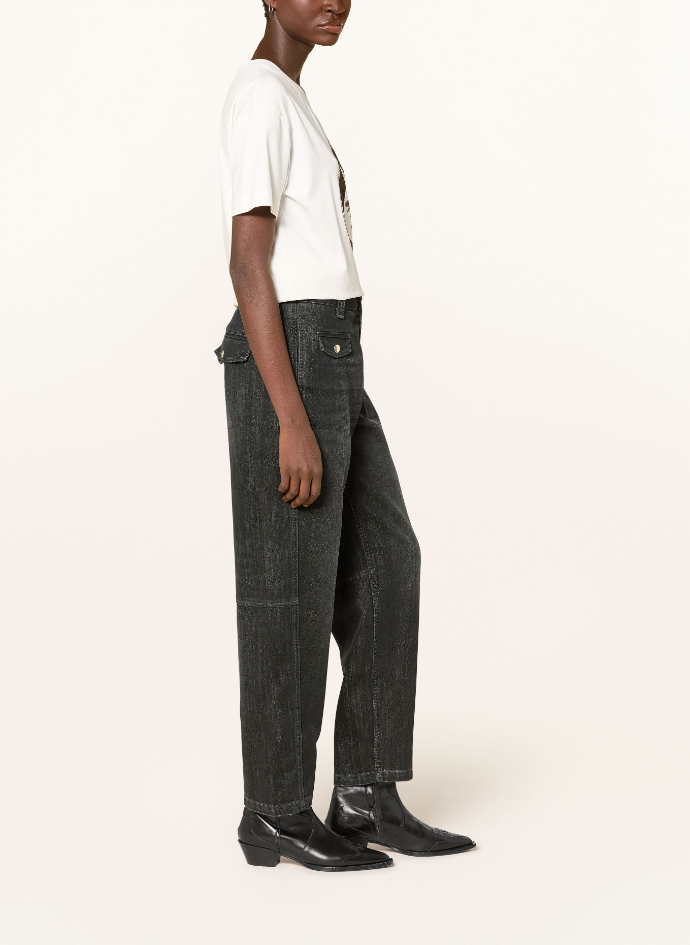 MOS MOSH Boyfriend Jeans MMAYMEN mit Glitzergarn: 801 BLACK