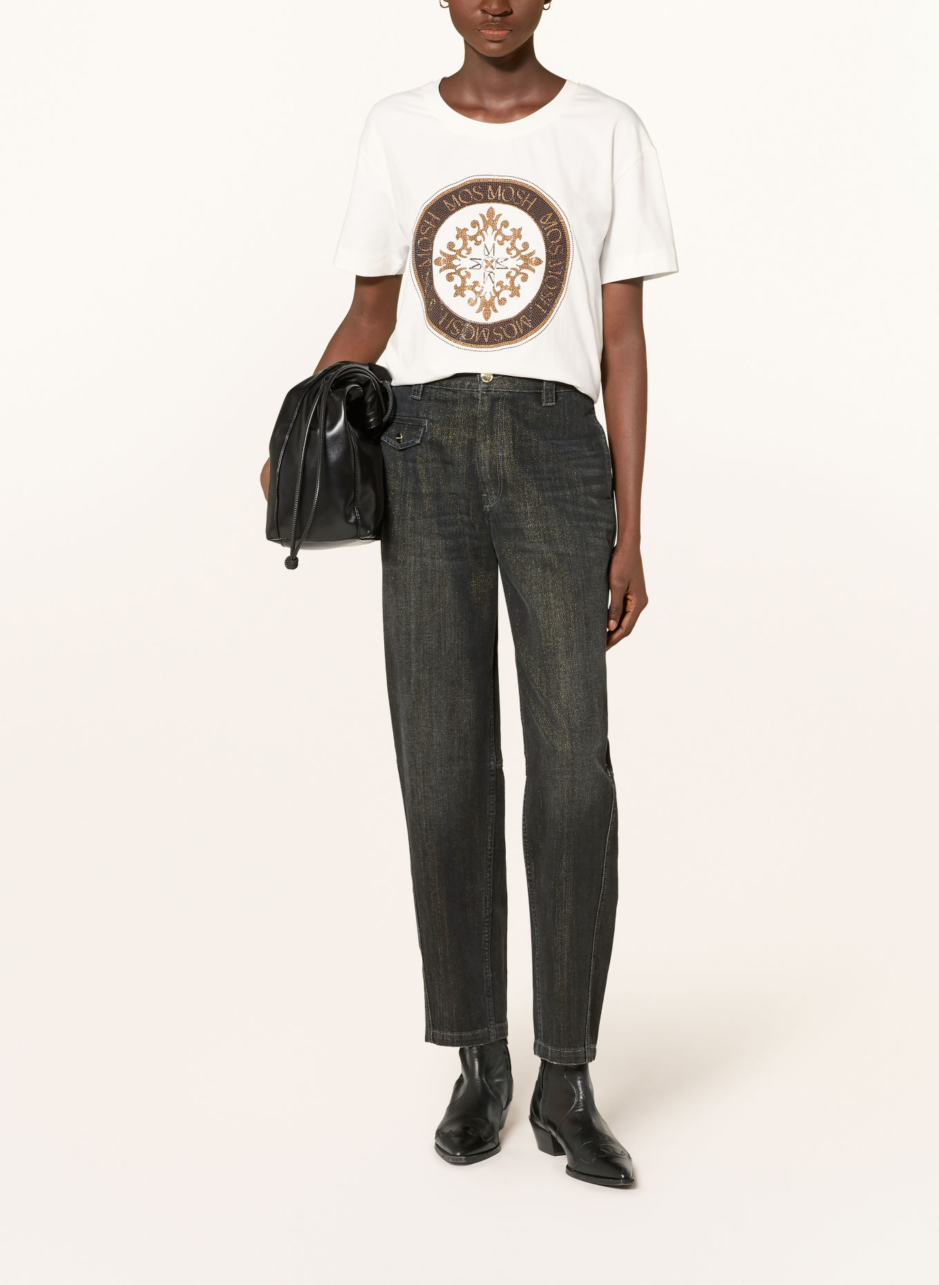 MOS MOSH Boyfriend Jeans MMAYMEN mit Glitzergarn: 801 BLACK