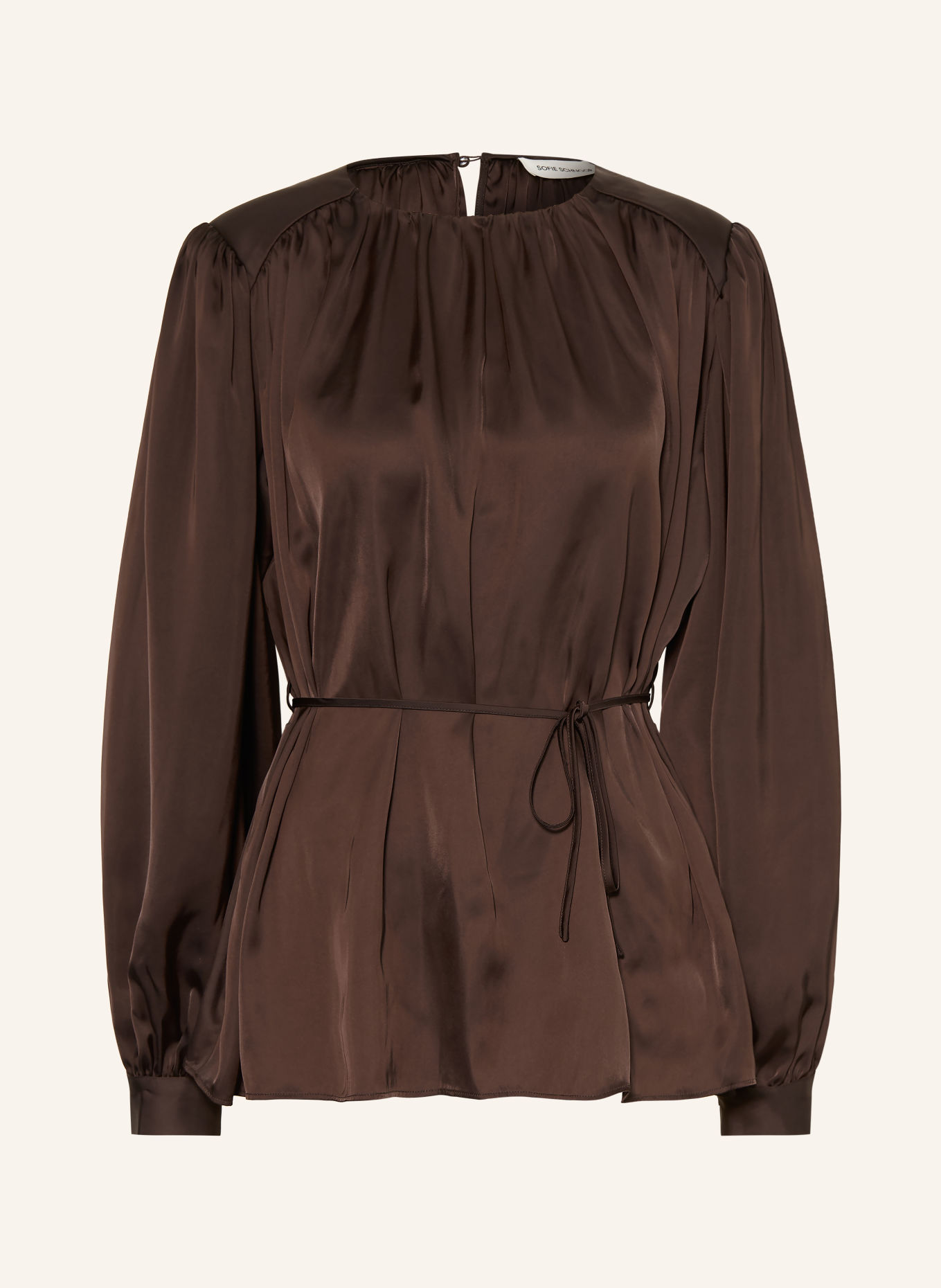 SOFIE SCHNOOR Satijnen blouseshirt MARTHEASW: MARRON FONCÉ