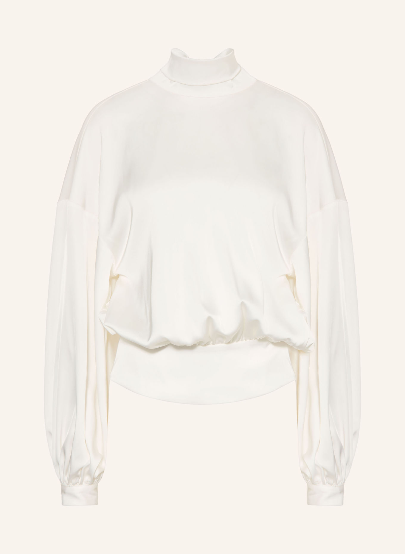 SOFIE SCHNOOR AMBERSW-blouseshirt van satijn met strik: WIT
