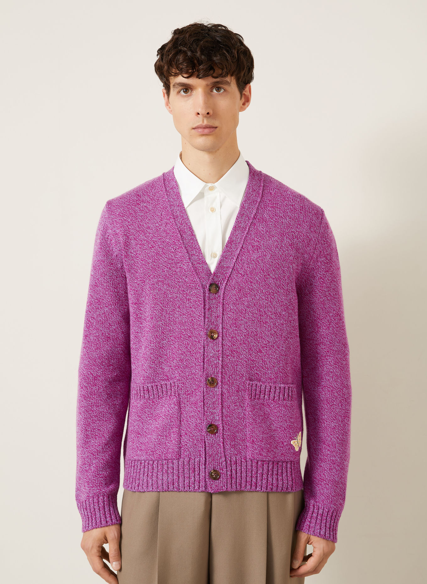 VALENTINO Strickjacke BUTTERFLY: FUCHSIA / LILA