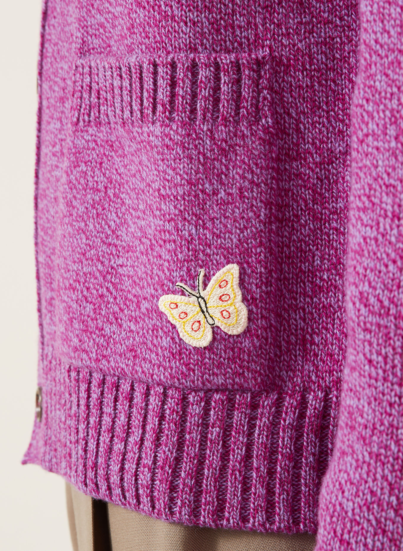VALENTINO Strickjacke BUTTERFLY: FUCHSIA / LILA