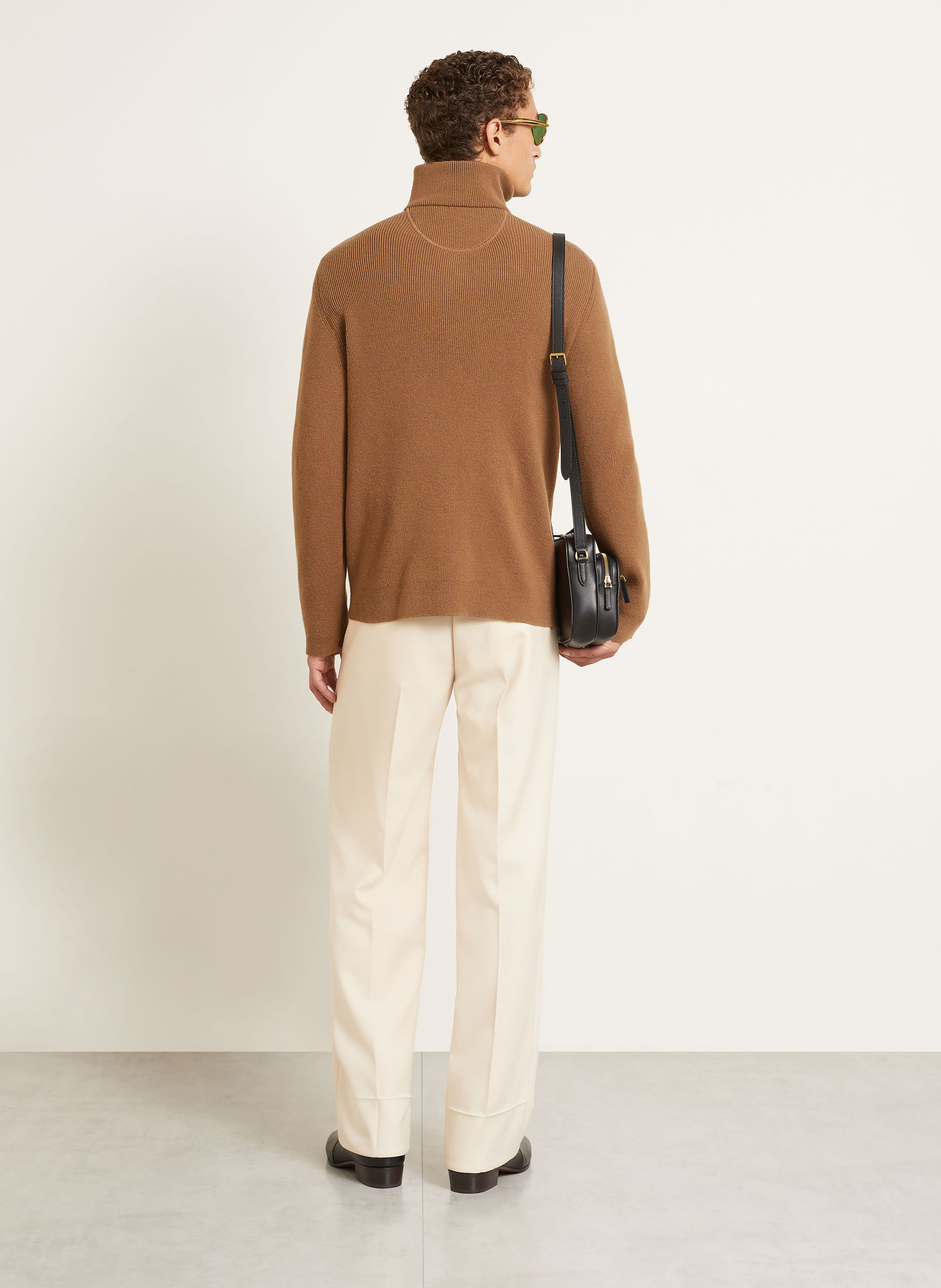 VALENTINO Half-zip sweater VLOGO SIGNATURE: COGNAC