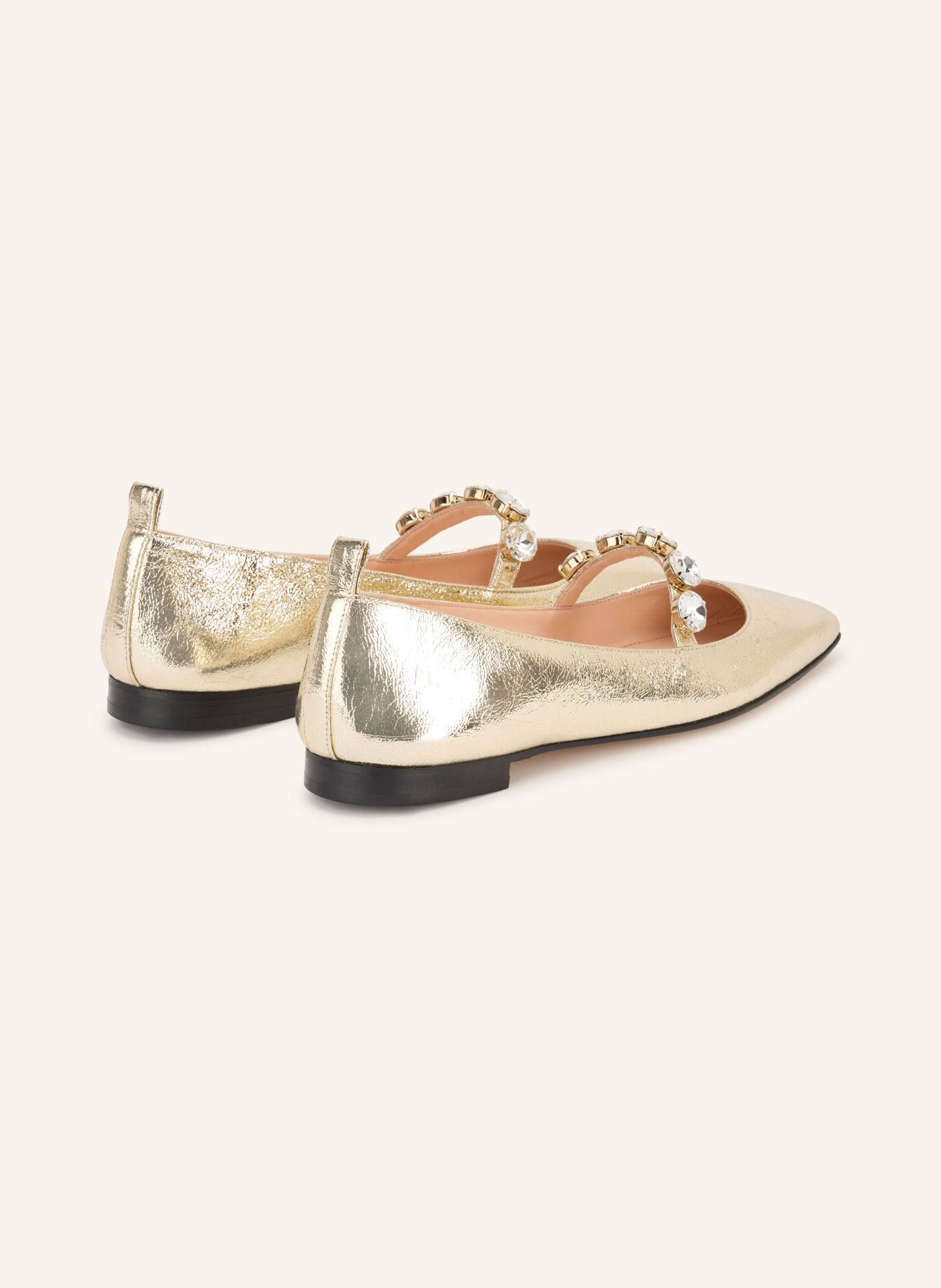 PROSPERINE Mary-Jane-Ballerinas mit Schmucksteinen: GOLD